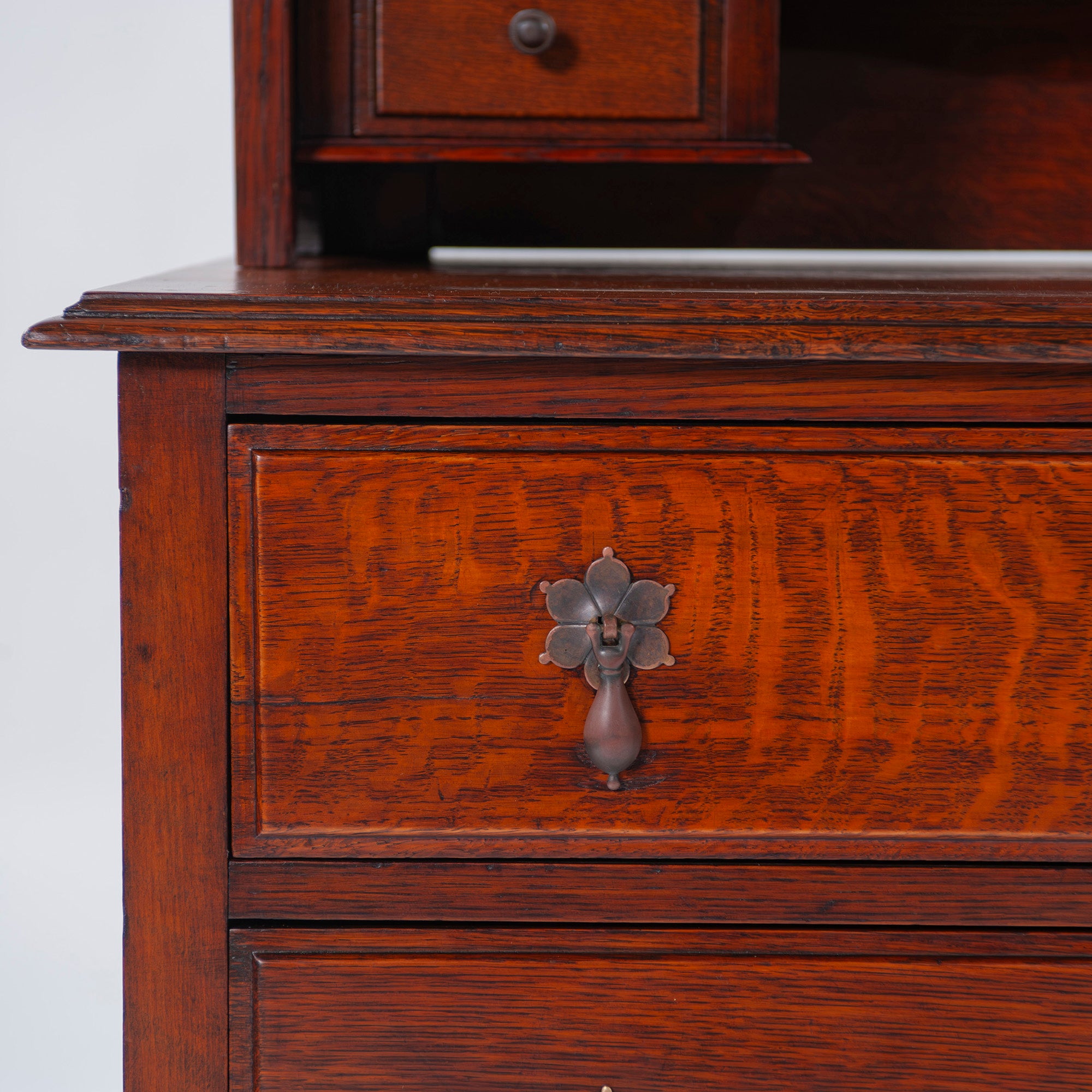 Sideboard British Antique 1930s Mirror Back Sideboard Oak Cabinet Dresser Chest Vintage