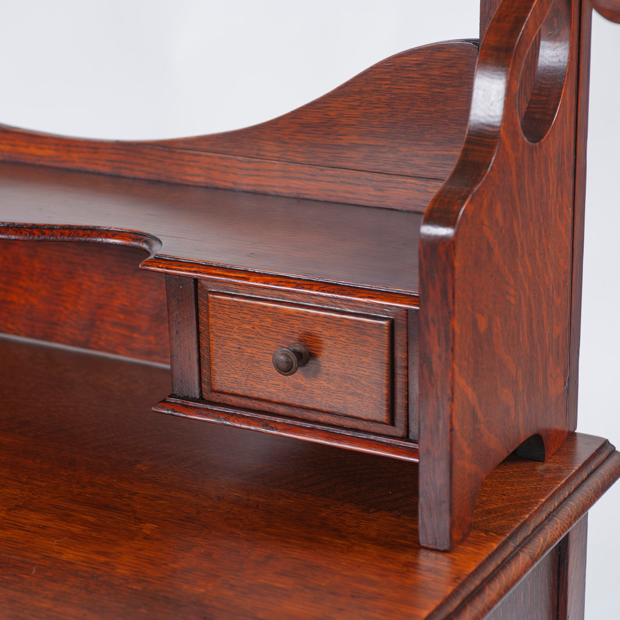Sideboard British Antique 1930s Mirror Back Sideboard Oak Cabinet Dresser Chest Vintage