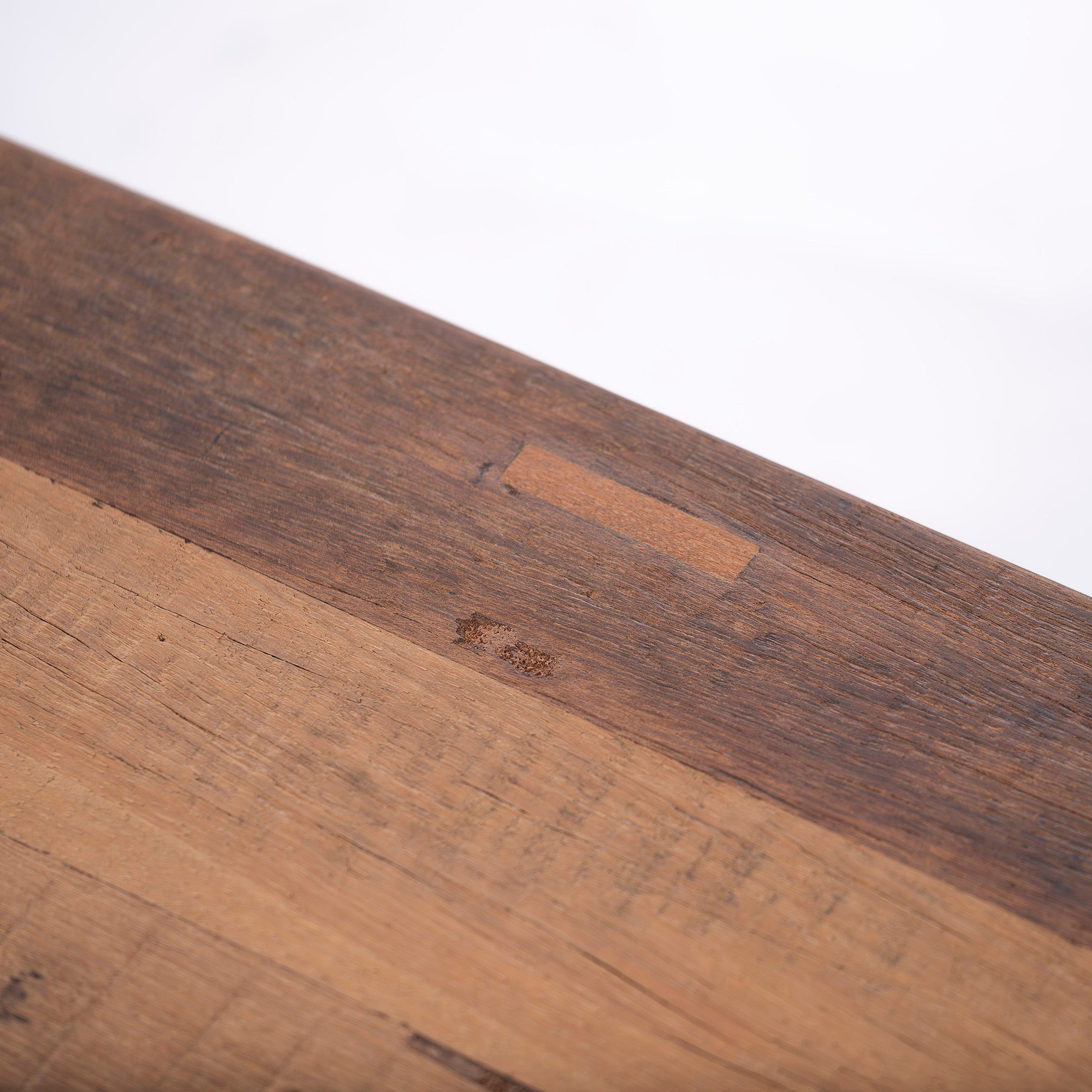 Dining bench CRASH GATE DISTRICT EIGHT Baton bench made of old pine wood and iron