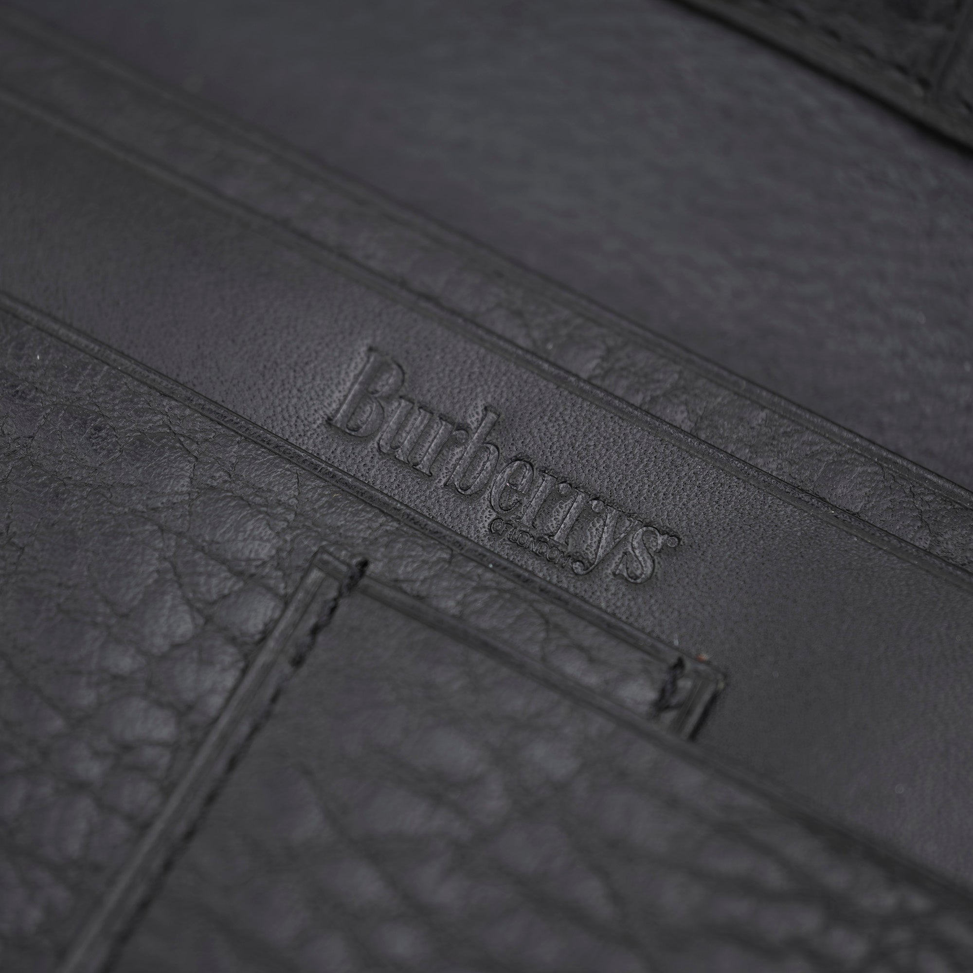 バーバリー オブ ロンドン BURBERRY OF LONDON 長財布 小銭入れなし レザー ブラック 美品