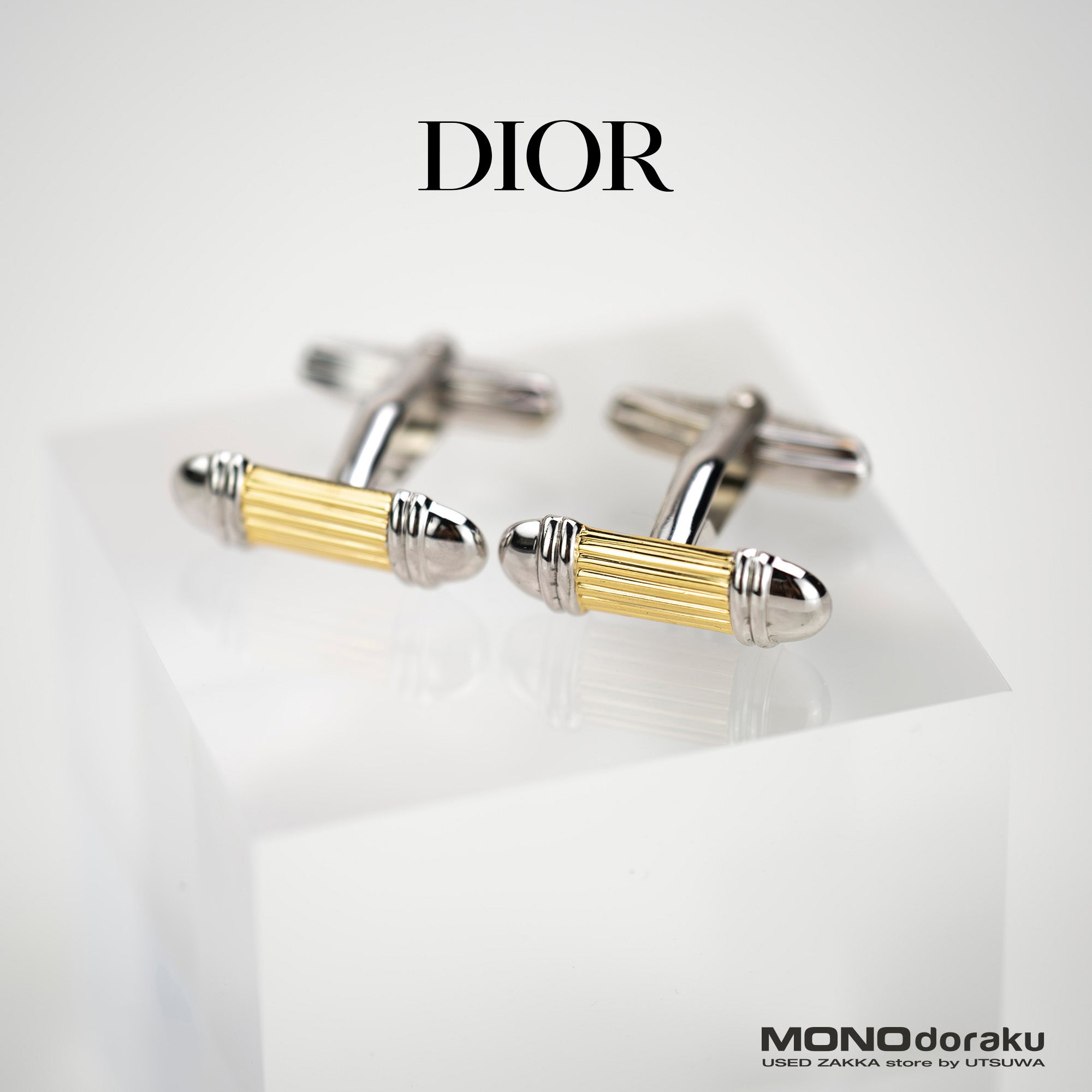 Christian Dior Cufflinks Silver 925 x Gold