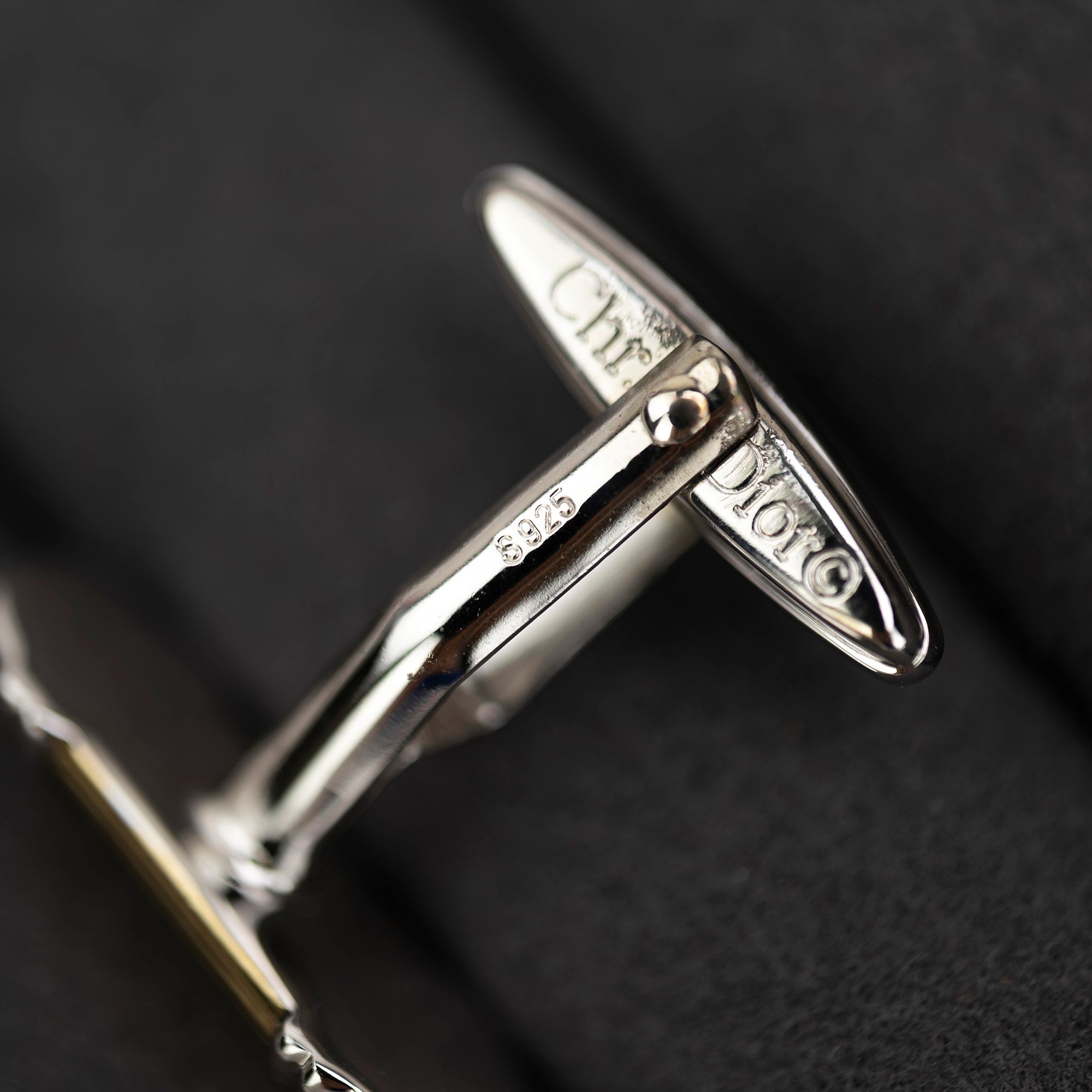Christian Dior Cufflinks Silver 925 x Gold
