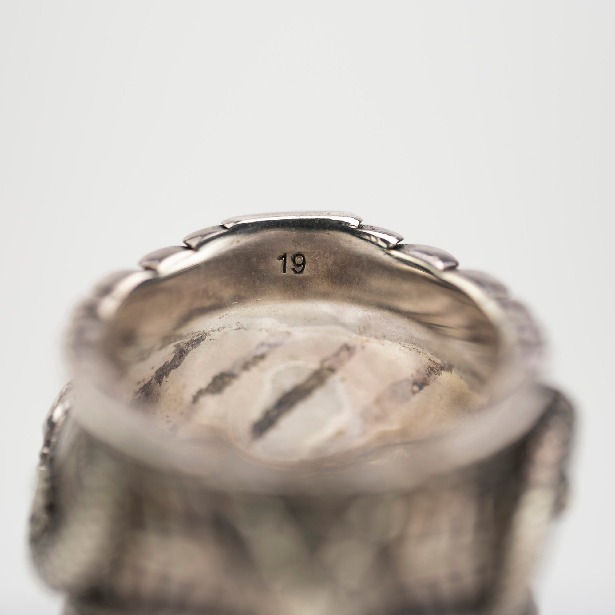 Gucci Kingsnake Garden Ring, Malachite x SV925 Ring, Size 19, Men's Accessories