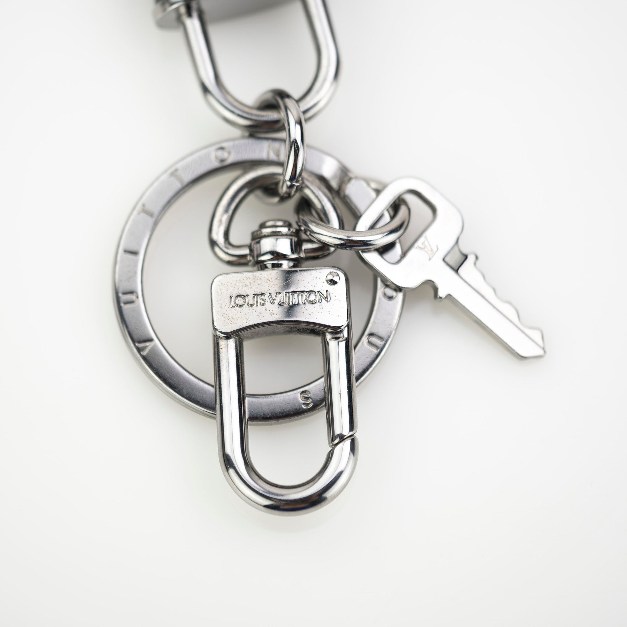 Louis Vuitton Monogram Eclipse Portocle LV Lock M00967 Key Ring Charm Men's Accessories