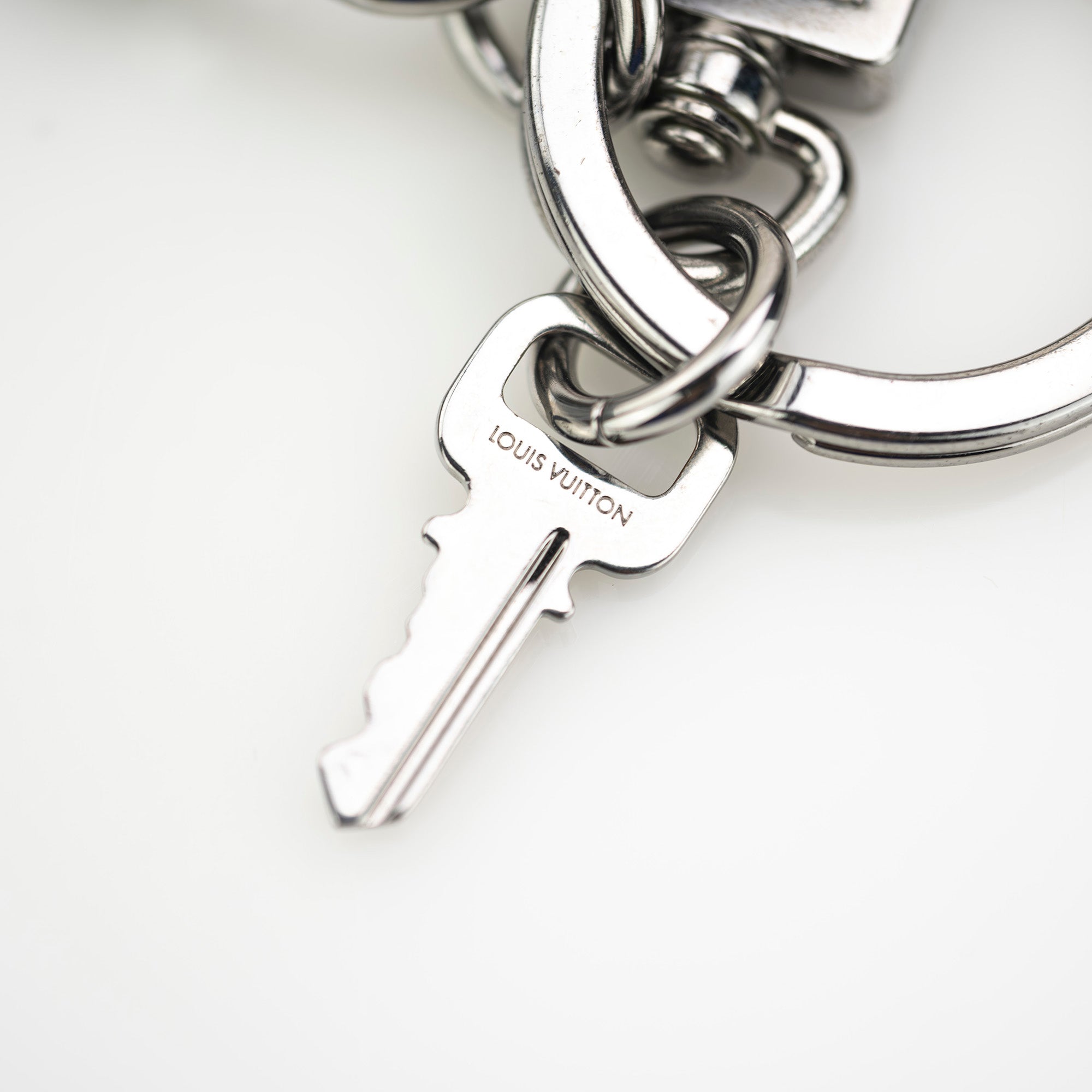 Louis Vuitton Monogram Eclipse Portocle LV Lock M00967 Key Ring Charm Men's Accessories