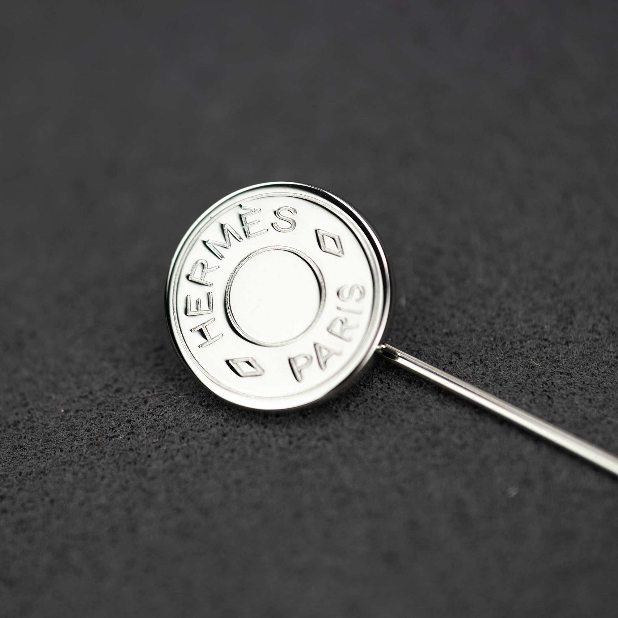 HERMES Serie Pin Brooch Stick Pin Hat Pin Silver