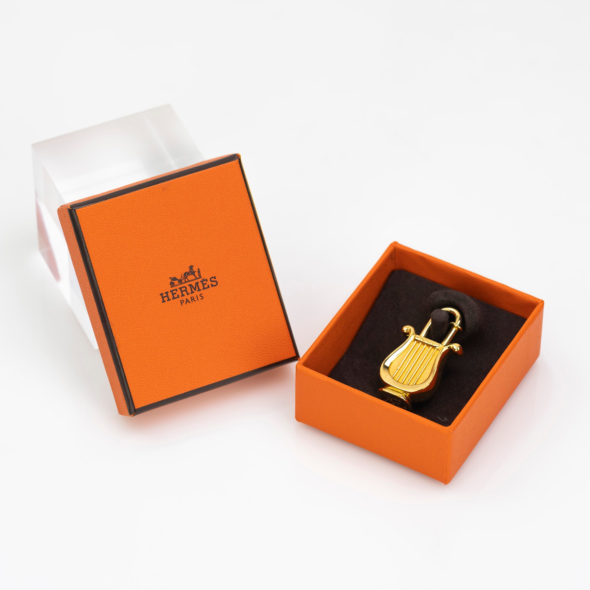 Hermes Annee de la Music Padlock Charm Harp Motif 1996 Limited Edition