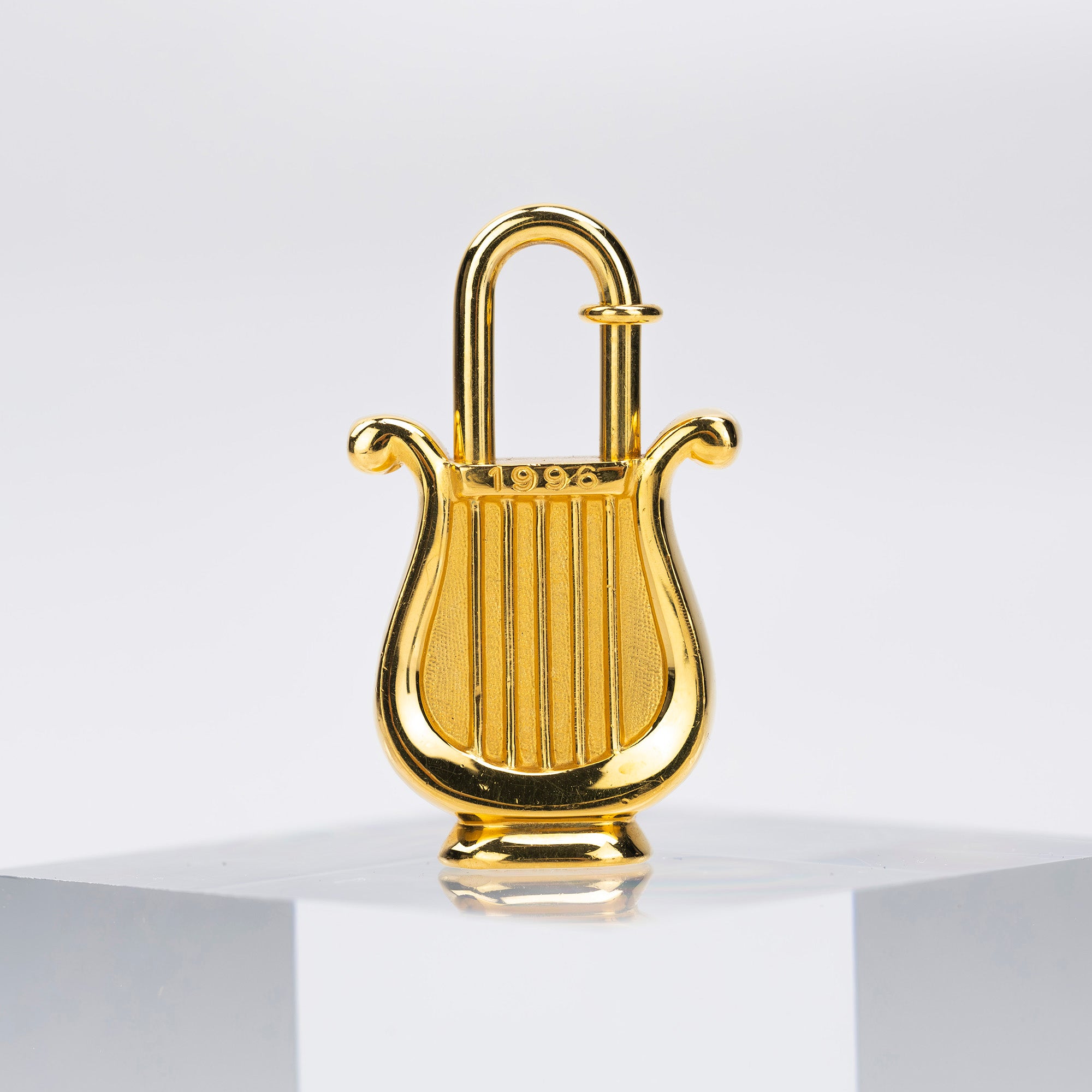 Hermes Annee de la Music Padlock Charm Harp Motif 1996 Limited Edition