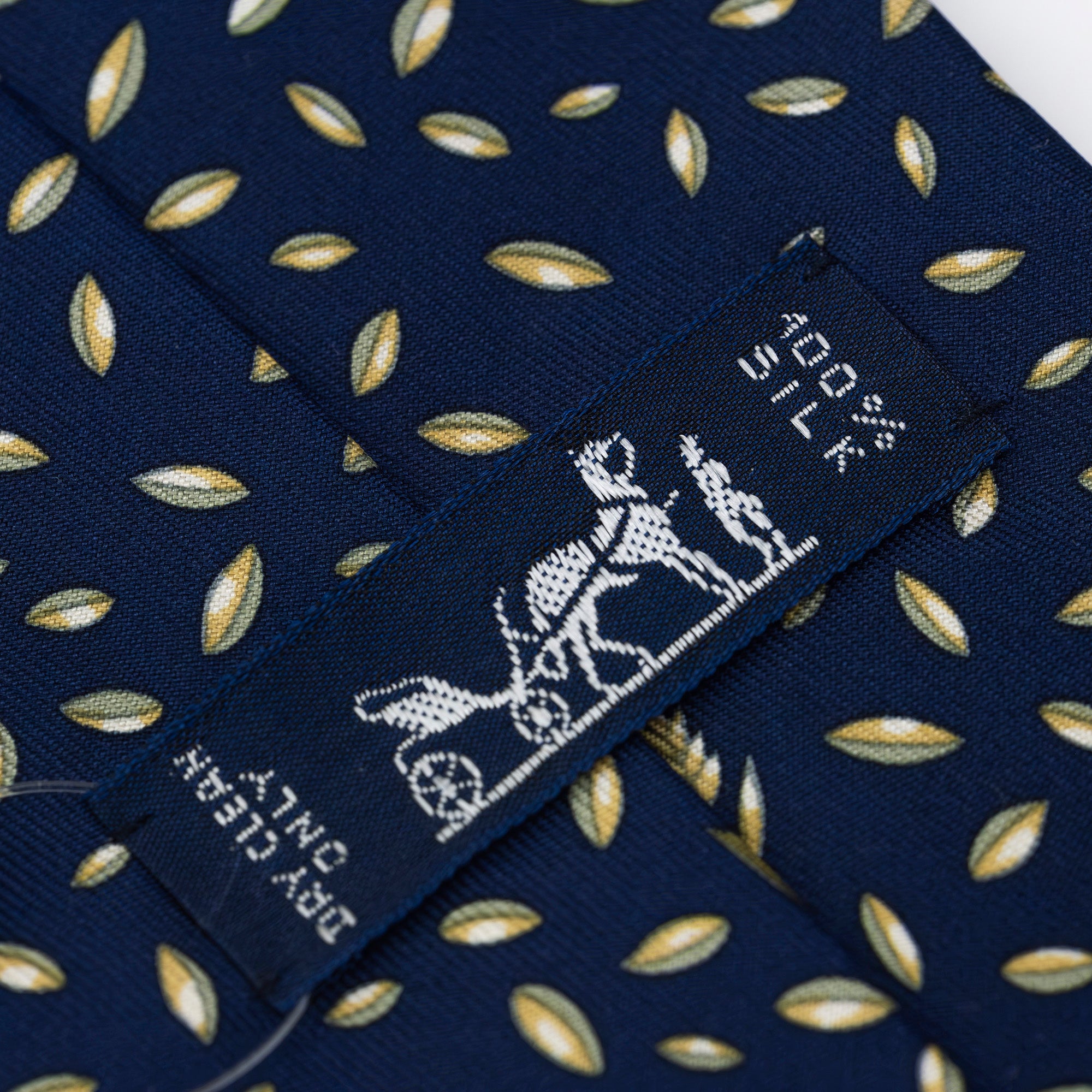 HERMES Hermes Men's Accessories Silk Items Tie Navy Good Condition
