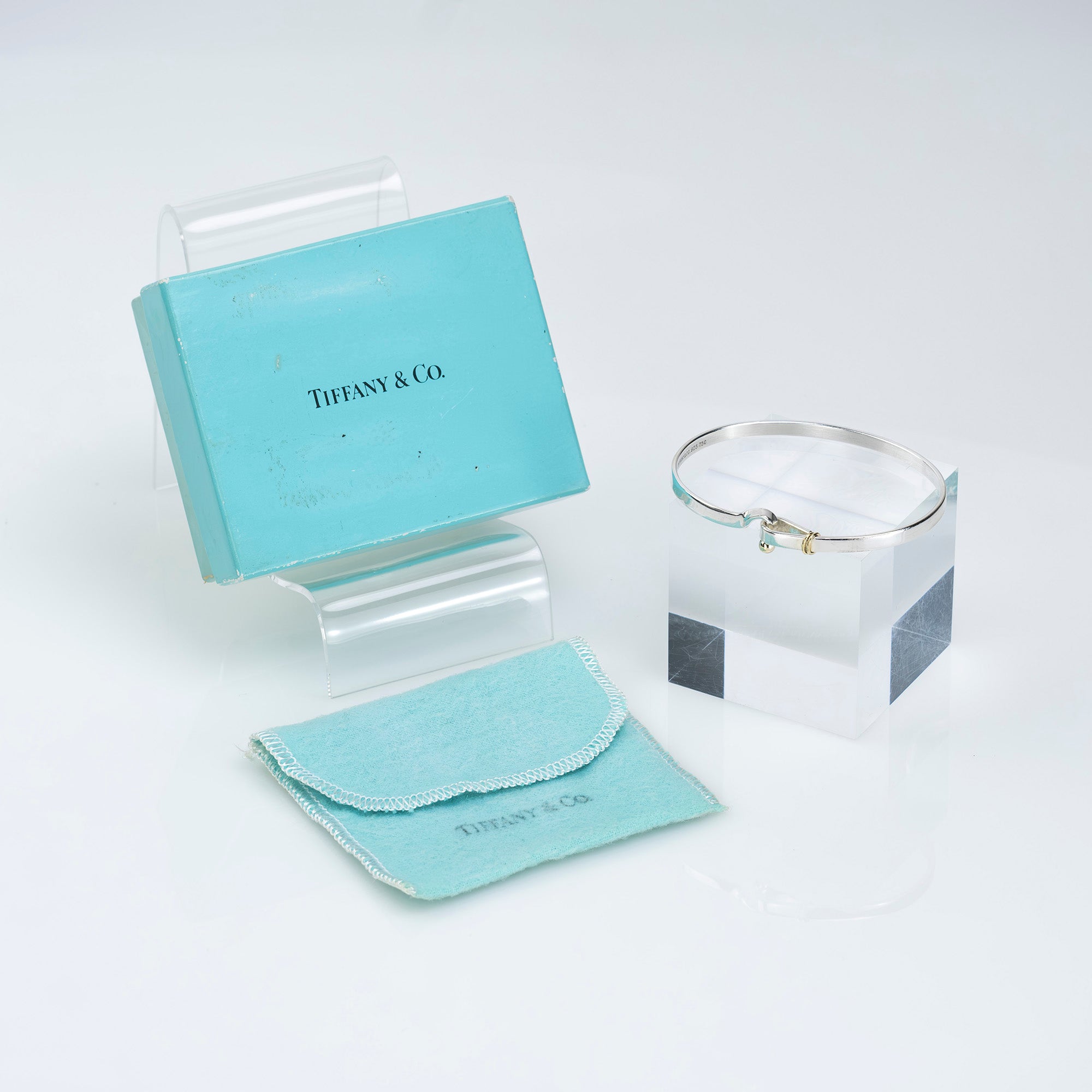 ティファニー TIFFANY&Co. フック&アイ バングル ブレスレット アクセサリー シルバー925 K18 12.7g