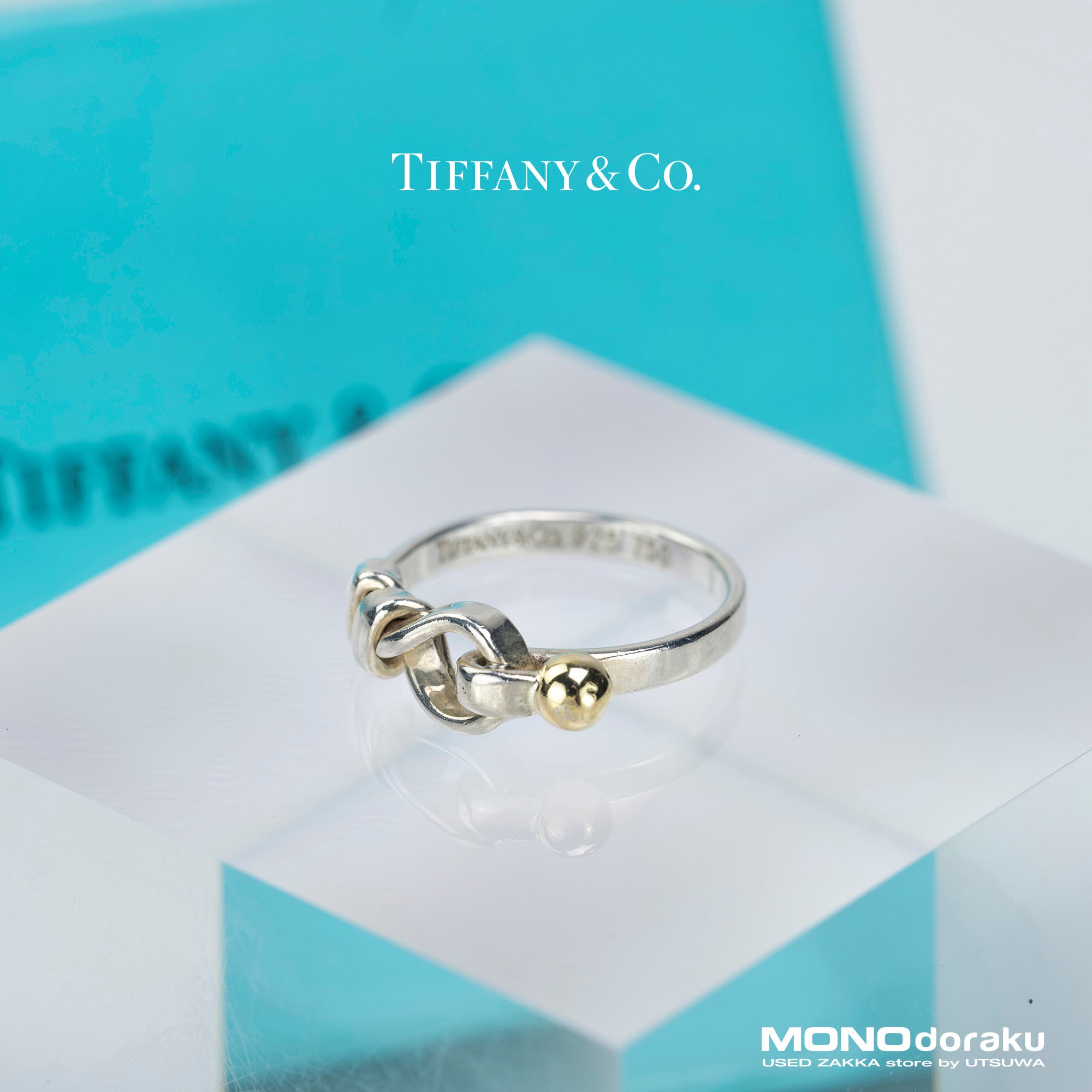 ティファニー TIFFANY&Co. フラットワイヤー ラブノット リング 12号 レディースアクセサリー シルバー925 K18
