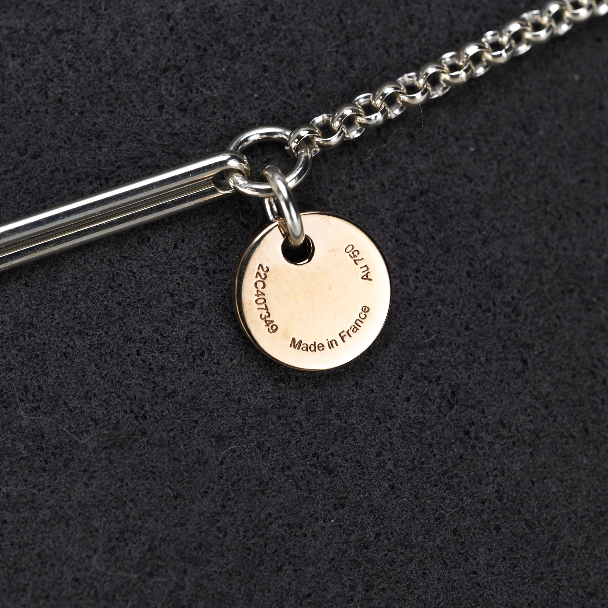 HERMES Ex-Libris MM HERMES Ex-Libris MM Silver 925 K18PG 3WAY long necklace