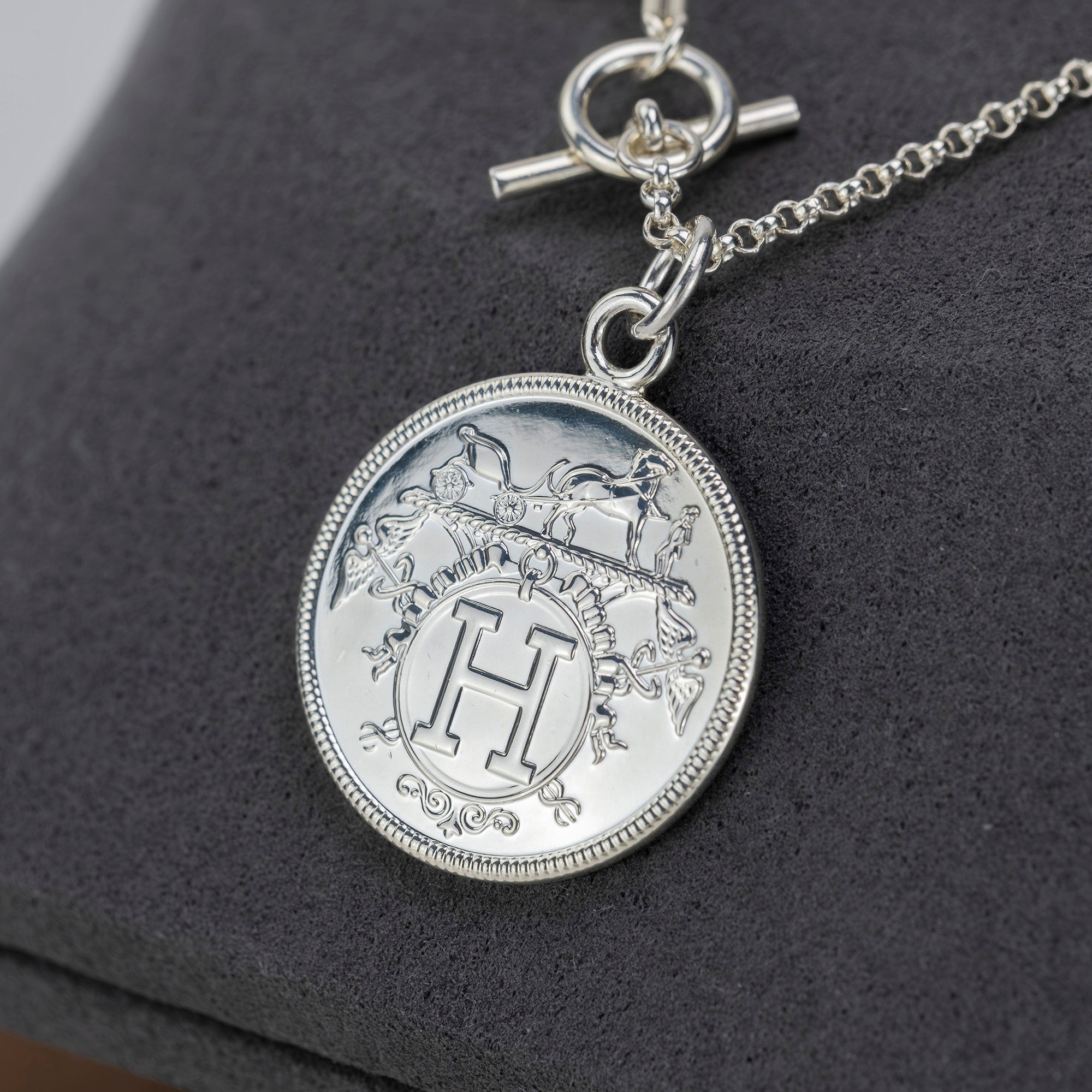 HERMES Ex-Libris MM HERMES Ex-Libris MM Silver 925 K18PG 3WAY long necklace