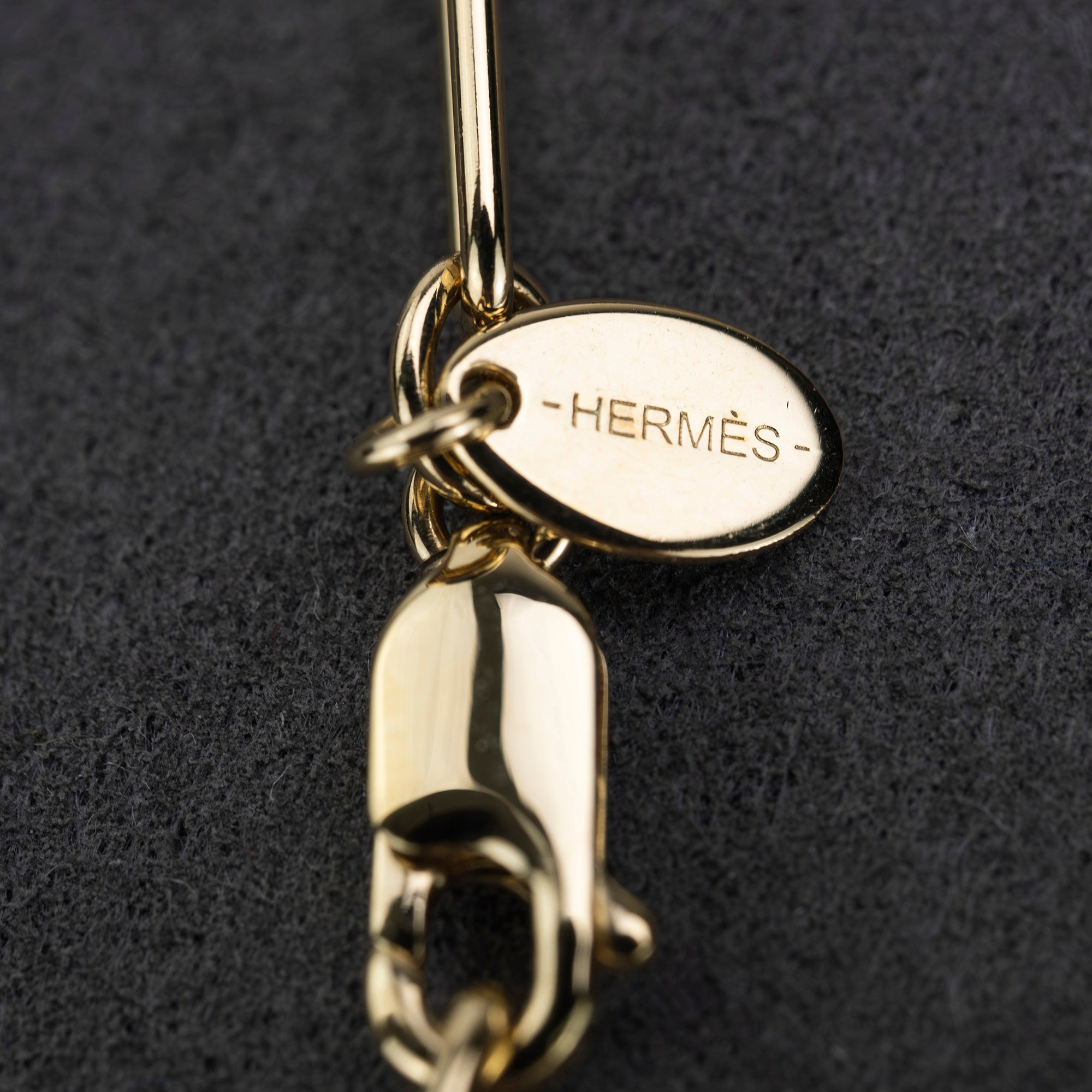 Hermes HERMES amulet necklace buffalo horn padlock motif good condition