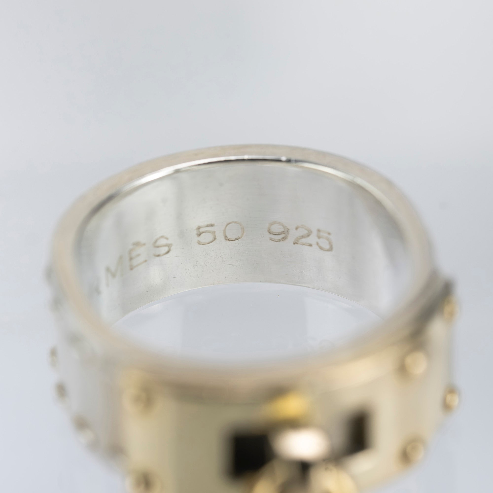 Hermes Kelly Ring, Silver 925, 18K, Size 9, Total weight approx. 10.32g