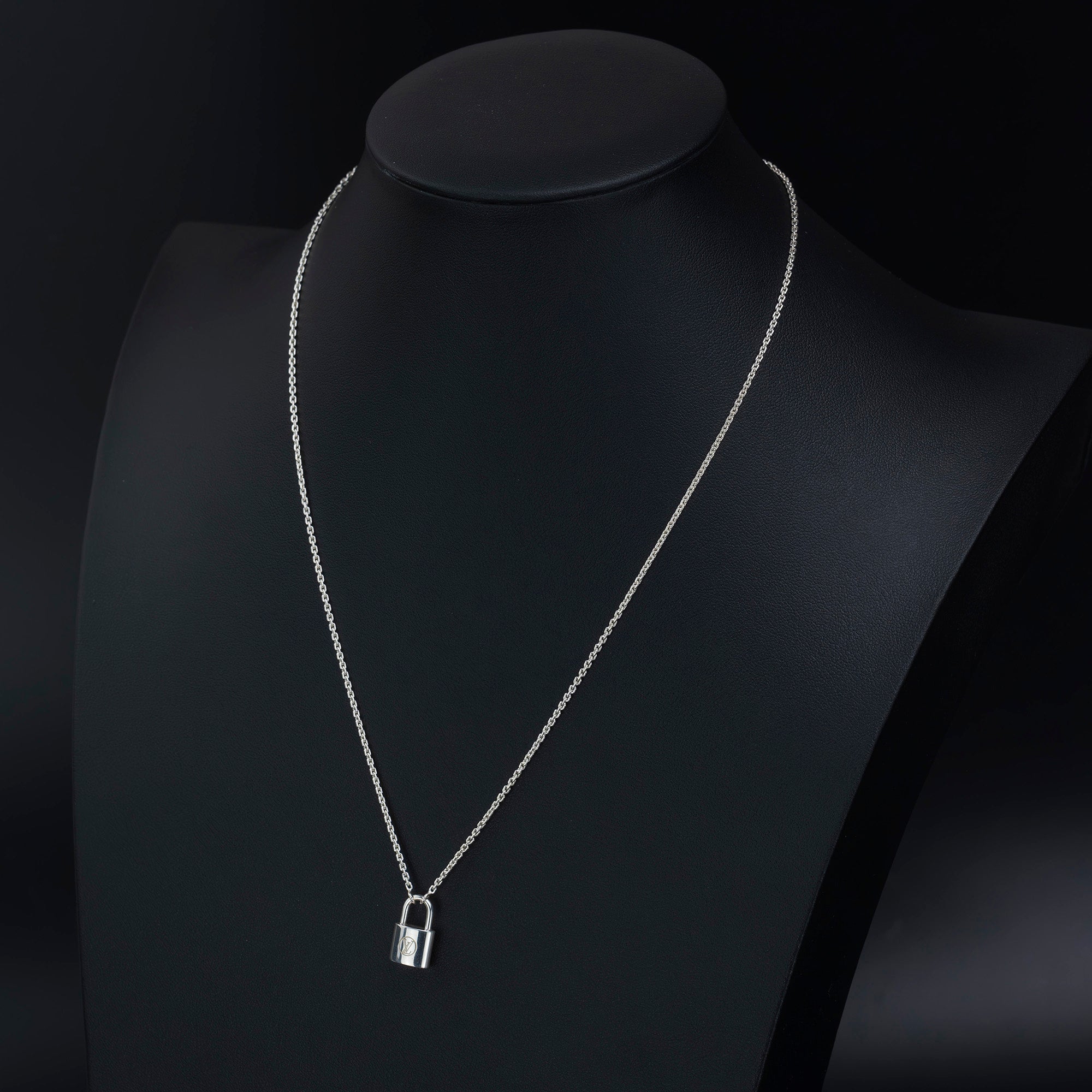 Louis Vuitton LOUIS VUITTON Pendant Silver Lockit Men's Accessories Necklace