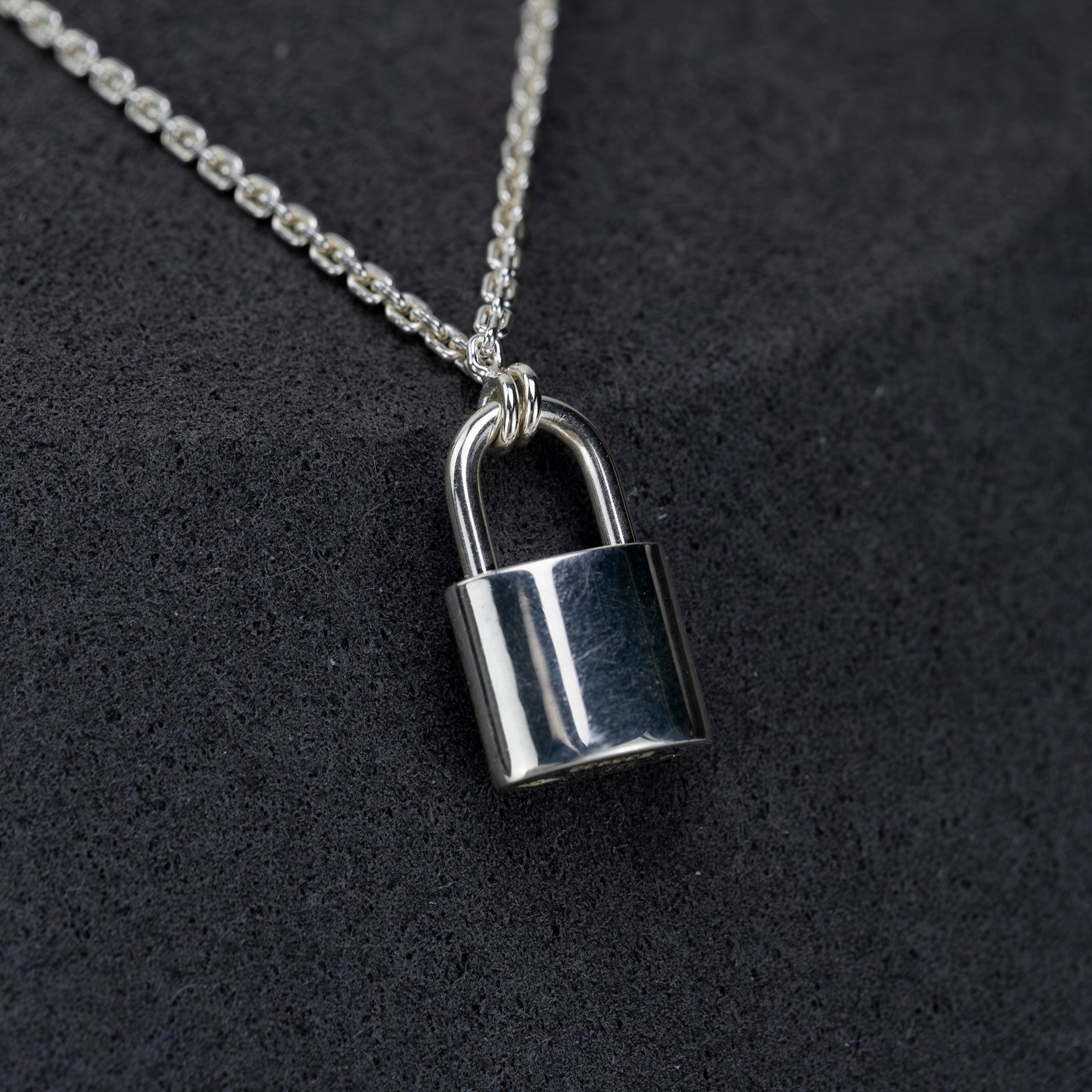 Louis Vuitton LOUIS VUITTON Pendant Silver Lockit Men's Accessories Necklace