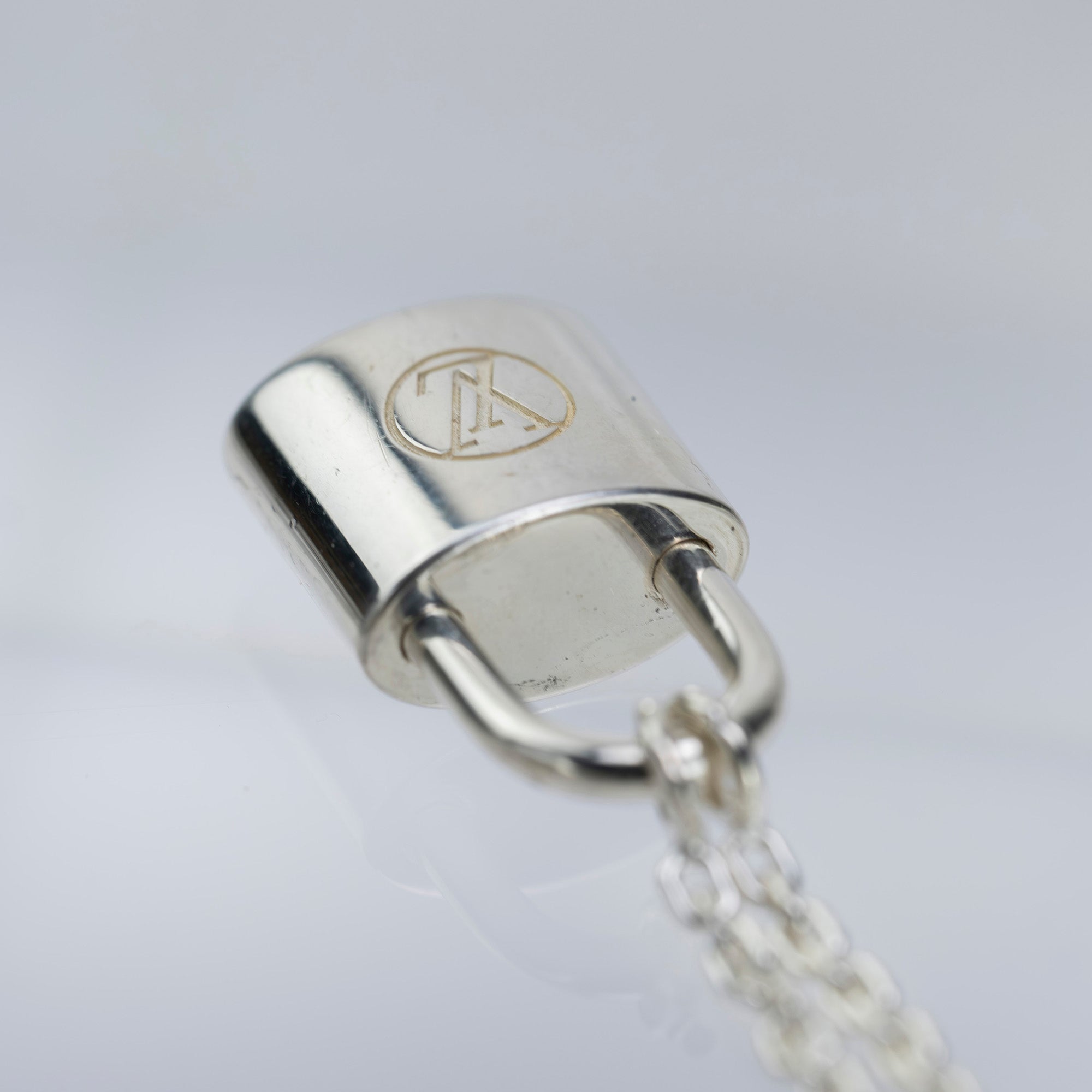 Louis Vuitton LOUIS VUITTON Pendant Silver Lockit Men's Accessories Necklace