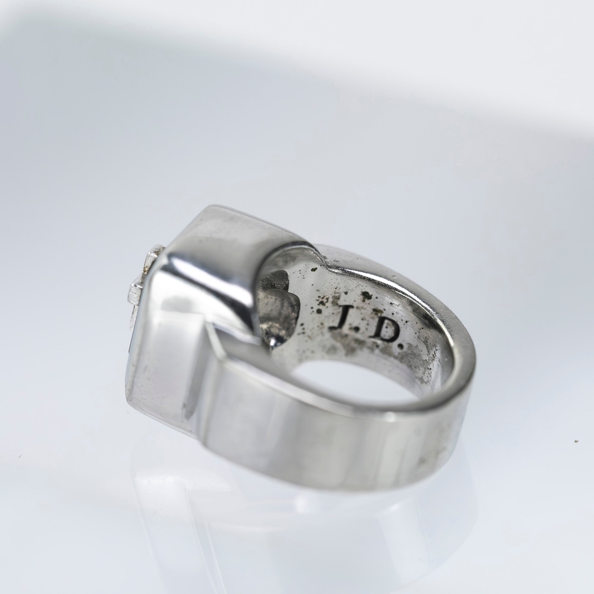 Justin Davis BABY EMINEM Ring Necklace Silver x Onyx