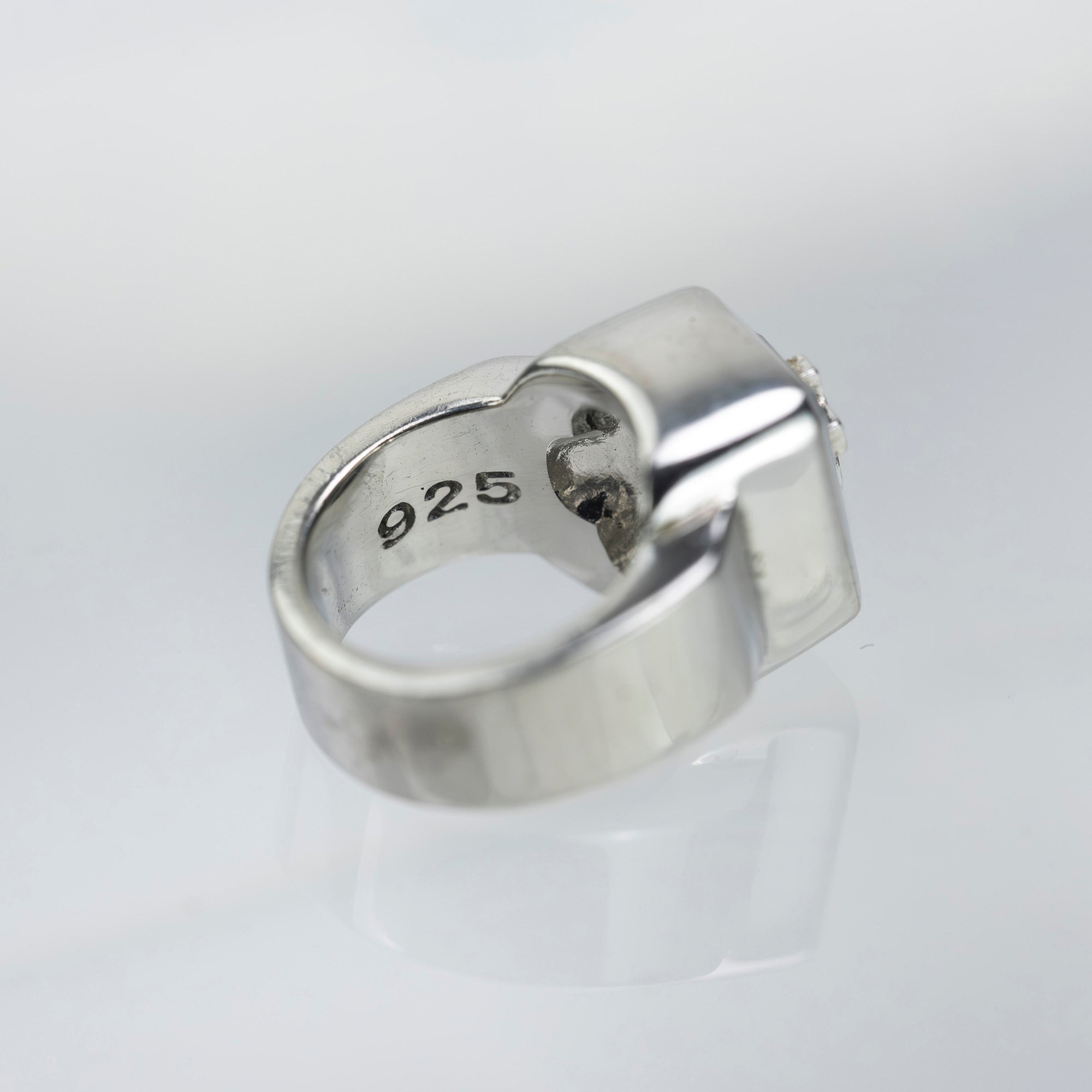 Justin Davis BABY EMINEM Ring Necklace Silver x Onyx