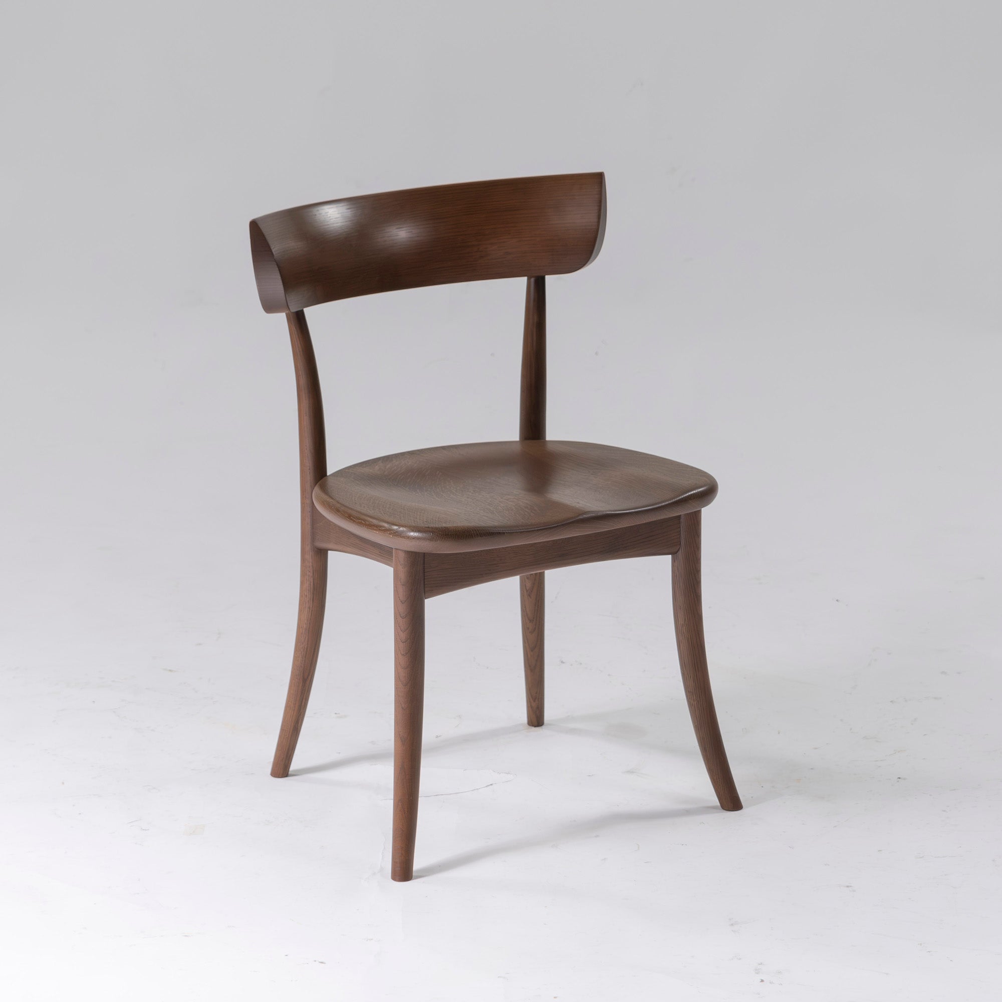 Dining chair Hida Sangyo KITZUKI CRESCENT Armless chair (1) Solid oak wood Wooden seat Japanese modern Natural