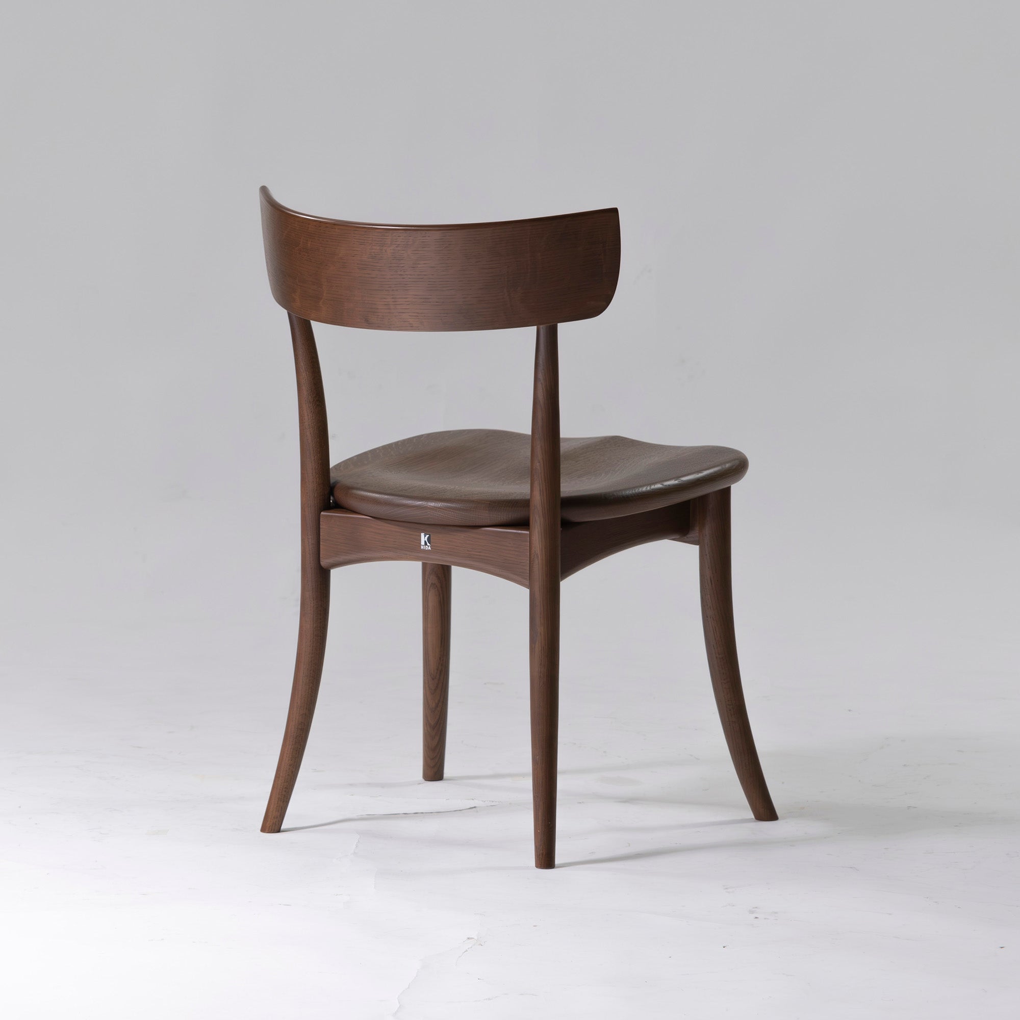 Dining chair Hida Sangyo KITZUKI CRESCENT Armless chair (1) Solid oak wood Wooden seat Japanese modern Natural