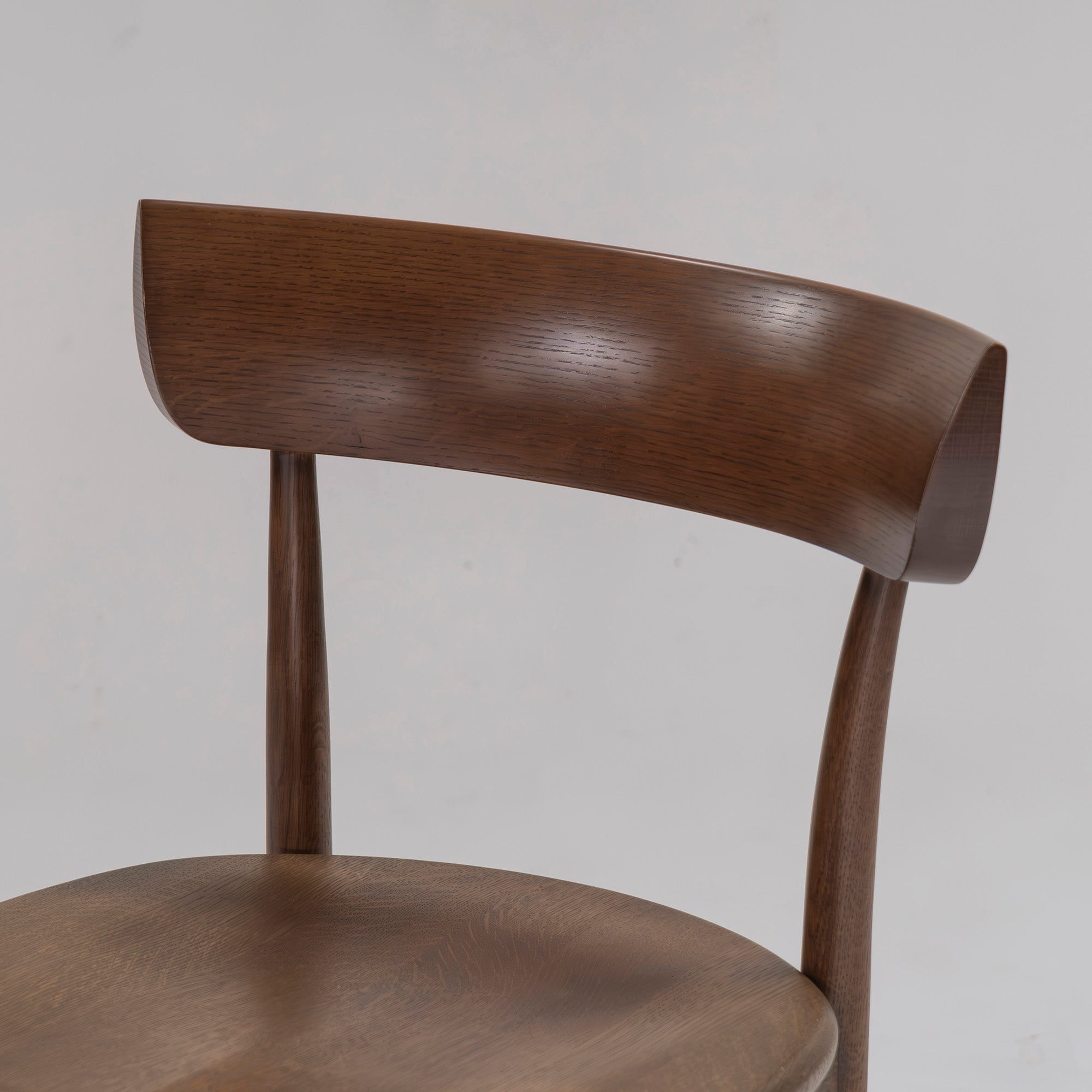Dining chair Hida Sangyo KITZUKI CRESCENT Armless chair (1) Solid oak wood Wooden seat Japanese modern Natural