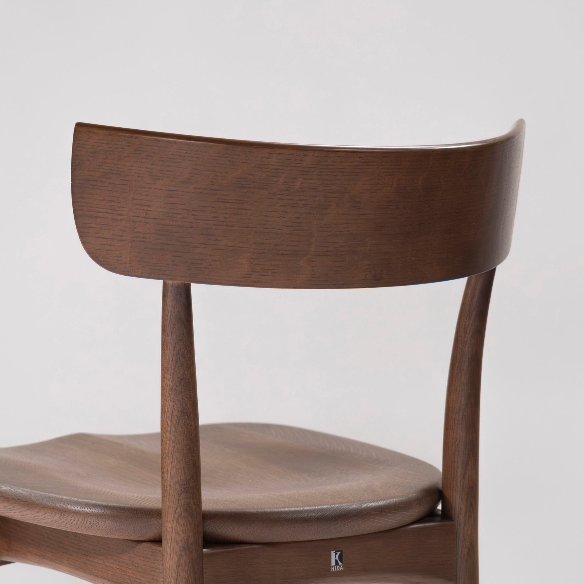 Dining chair Hida Sangyo KITZUKI CRESCENT Armless chair (1) Solid oak wood Wooden seat Japanese modern Natural