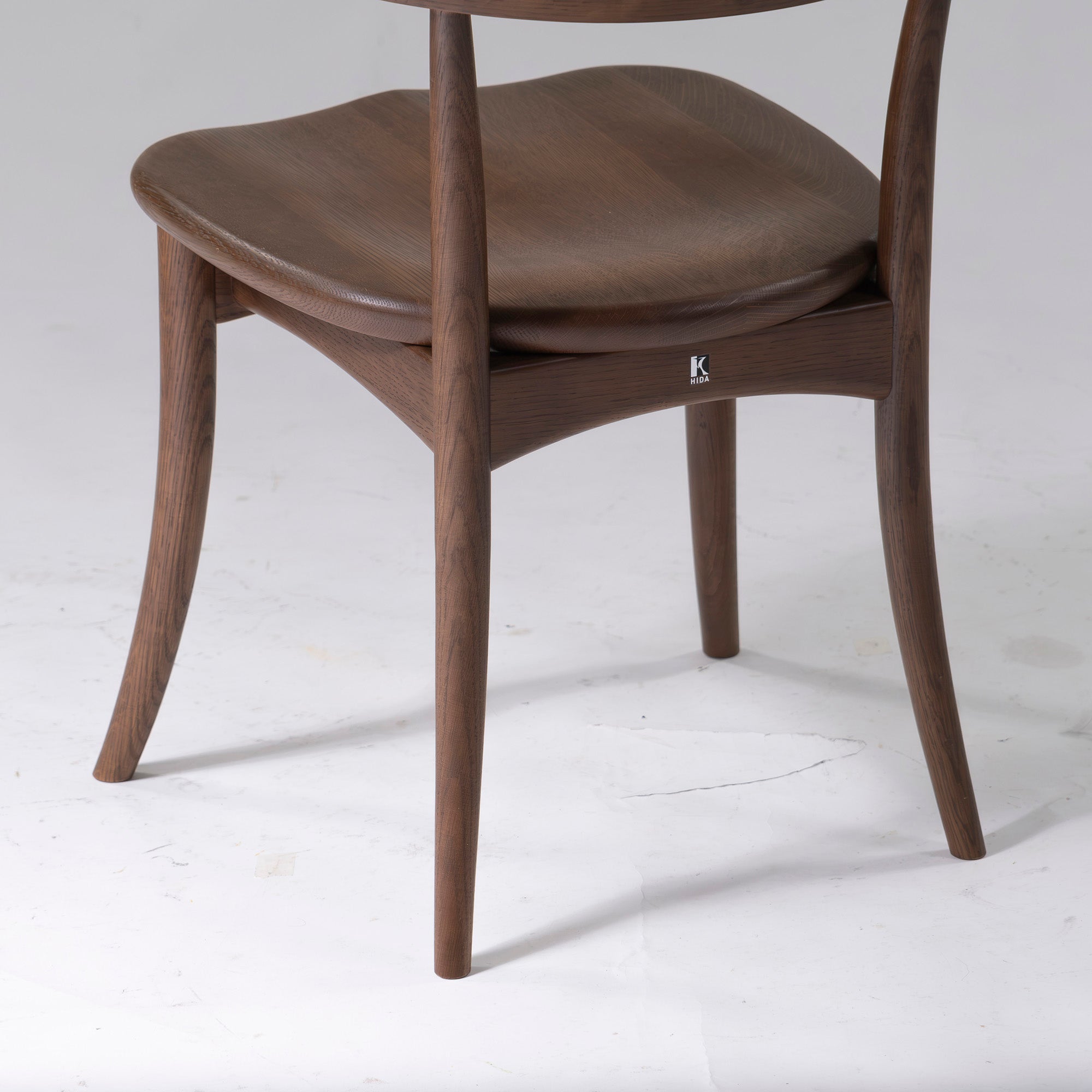 Dining chair Hida Sangyo KITZUKI CRESCENT Armless chair (1) Solid oak wood Wooden seat Japanese modern Natural