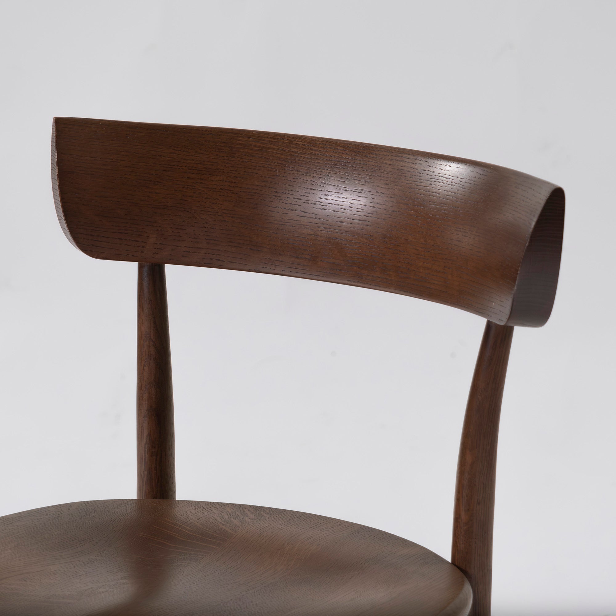 Dining chair Hida Sangyo KITZUKI CRESCENT Armless chair (2) Solid oak wood Wooden seat Japanese modern Natural