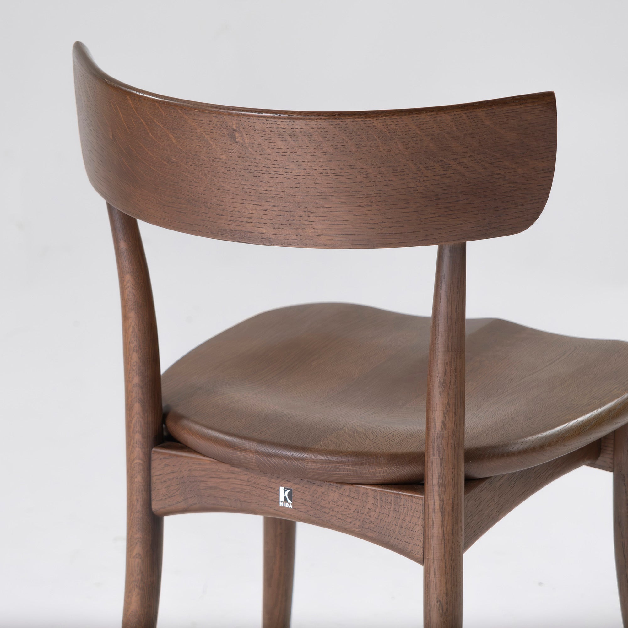 Dining chair Hida Sangyo KITZUKI CRESCENT Armless chair (2) Solid oak wood Wooden seat Japanese modern Natural