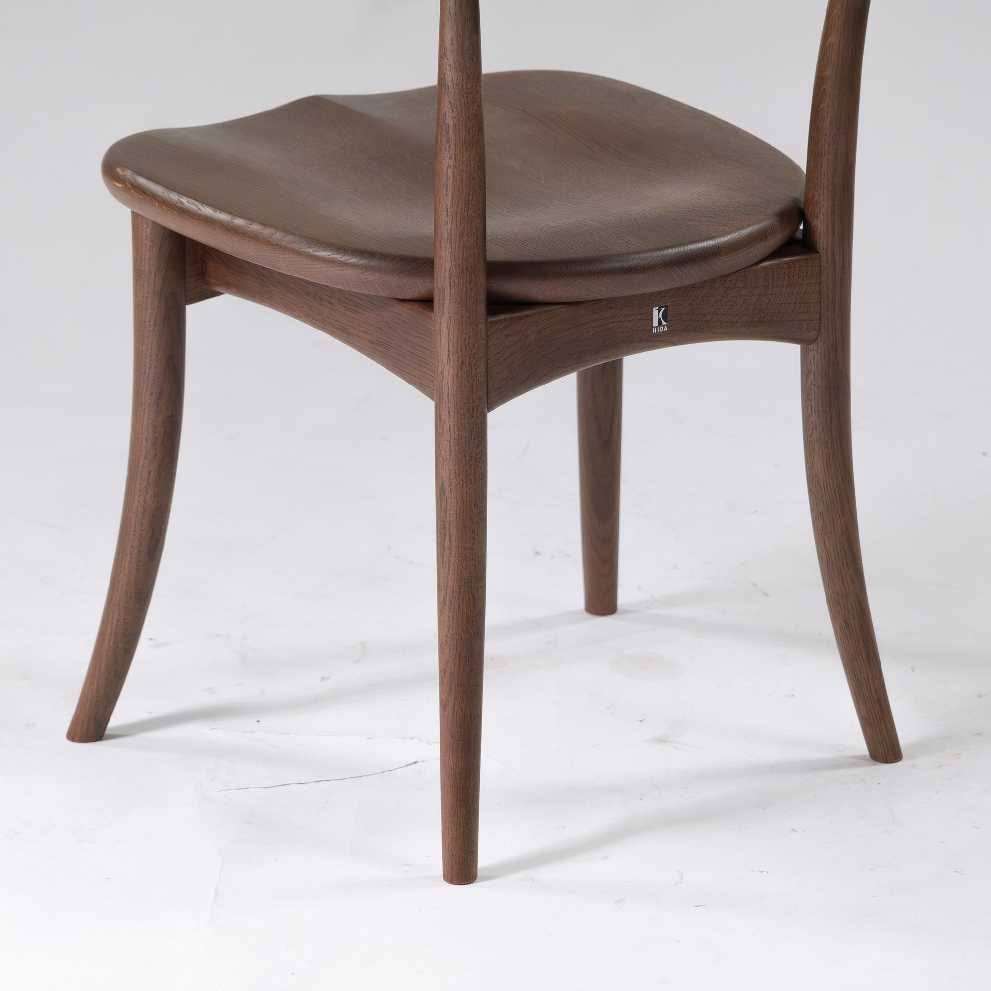 Dining chair Hida Sangyo KITZUKI CRESCENT Armless chair (2) Solid oak wood Wooden seat Japanese modern Natural