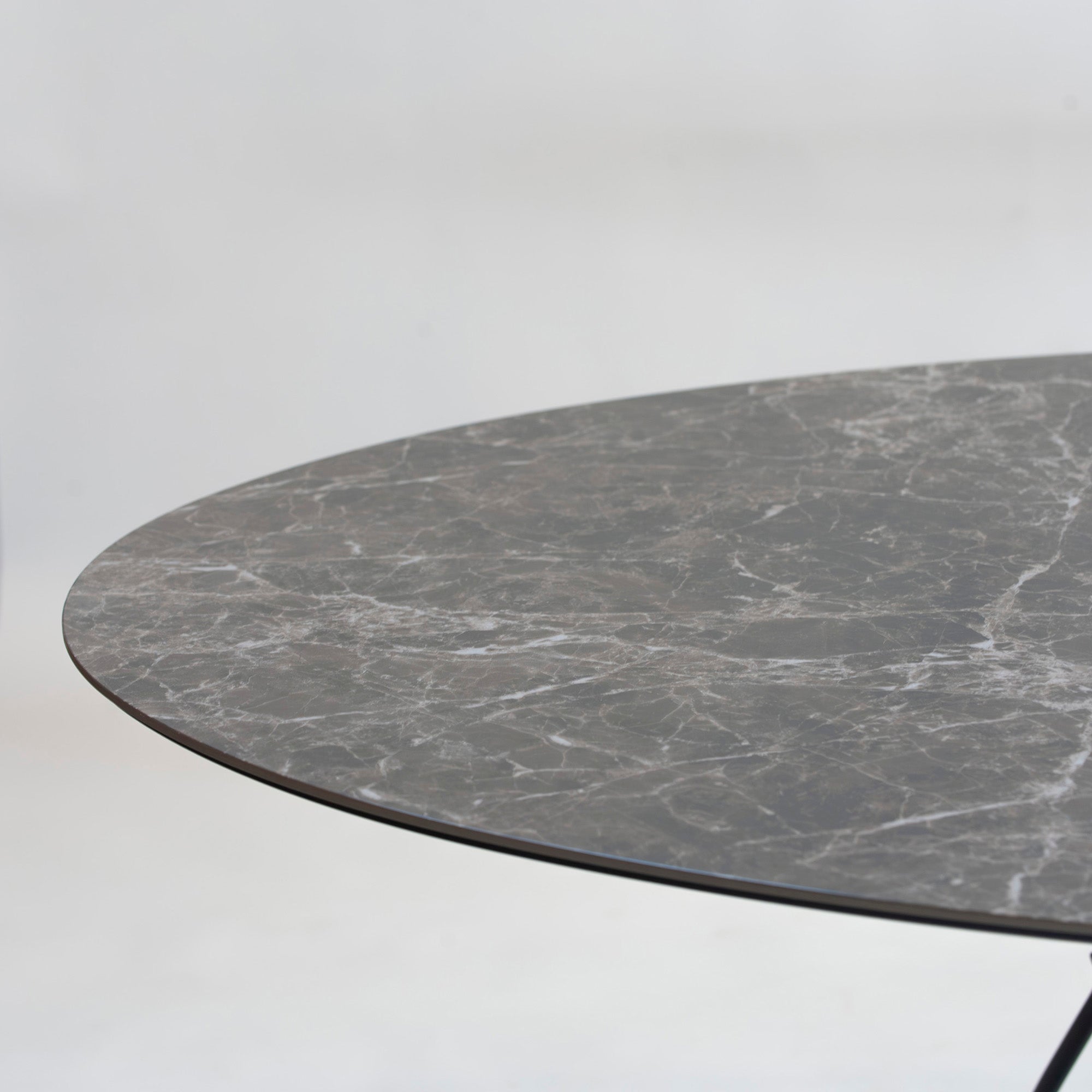 Dining table Kartell Glossy Oval 192 Ceramic top Marble look Italian modern Stylish