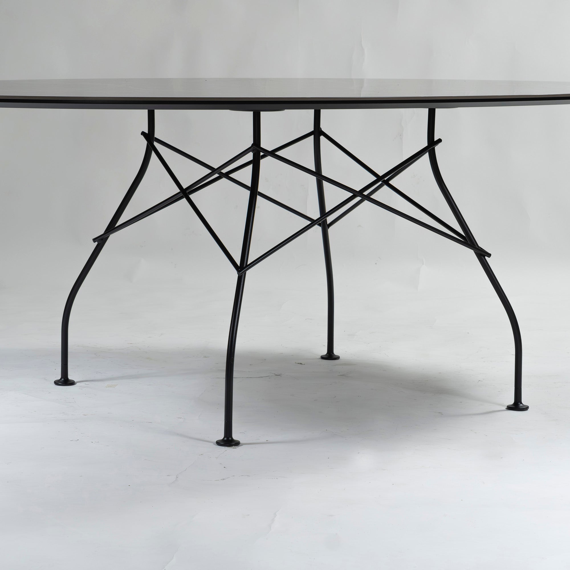 Dining table Kartell Glossy Oval 192 Ceramic top Marble look Italian modern Stylish