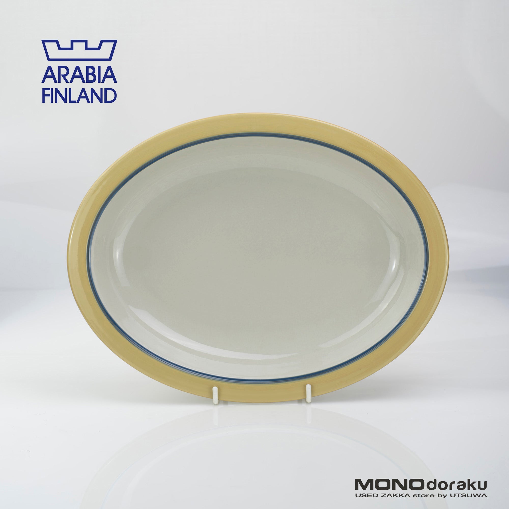 Arabia Kombi Kati Tuominen-Niittyla Oval Deep Plate 34cm Nordic Vintage 1970s (2)