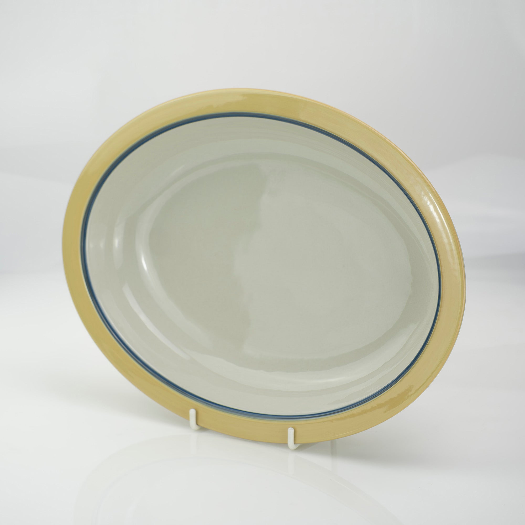 Arabia Kombi Kati Tuominen-Niittyla Oval Deep Plate 34cm Nordic Vintage 1970s (2)