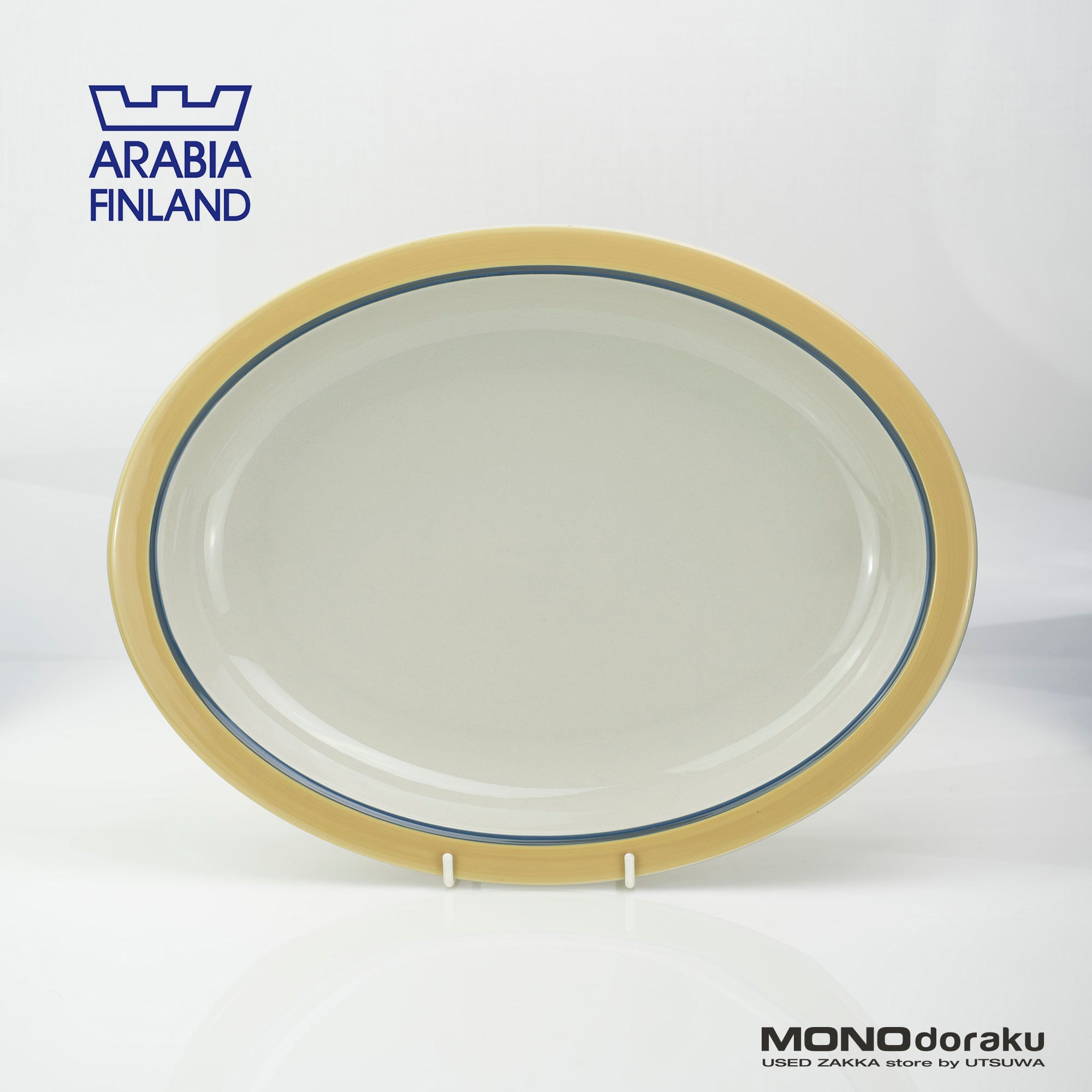ARABIA Kombi Kati Tuominen-Niittyla Oval Deep Plate 40cm Nordic Vintage 1970s (2)