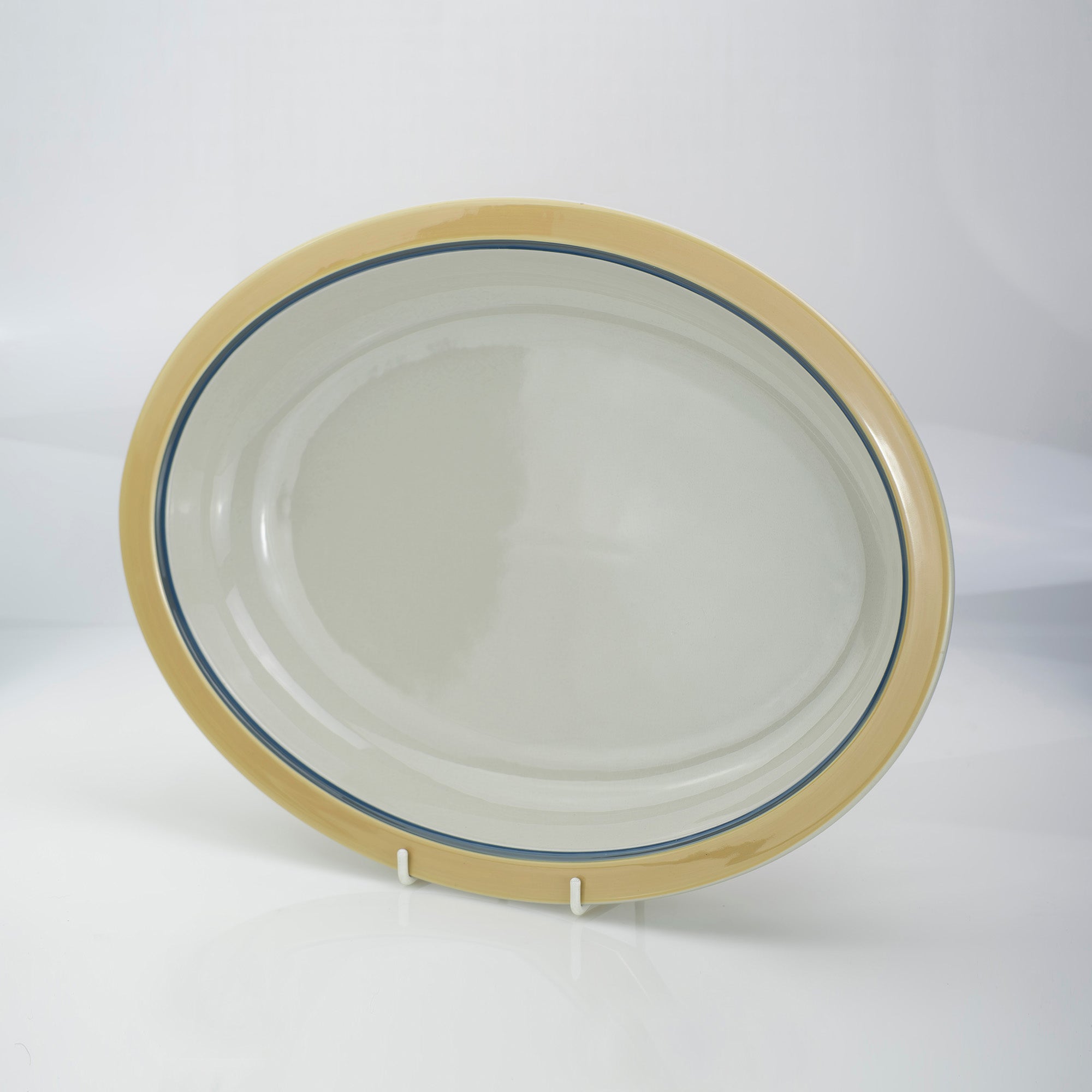 ARABIA Kombi Kati Tuominen-Niittyla Oval Deep Plate 40cm Nordic Vintage 1970s (2)