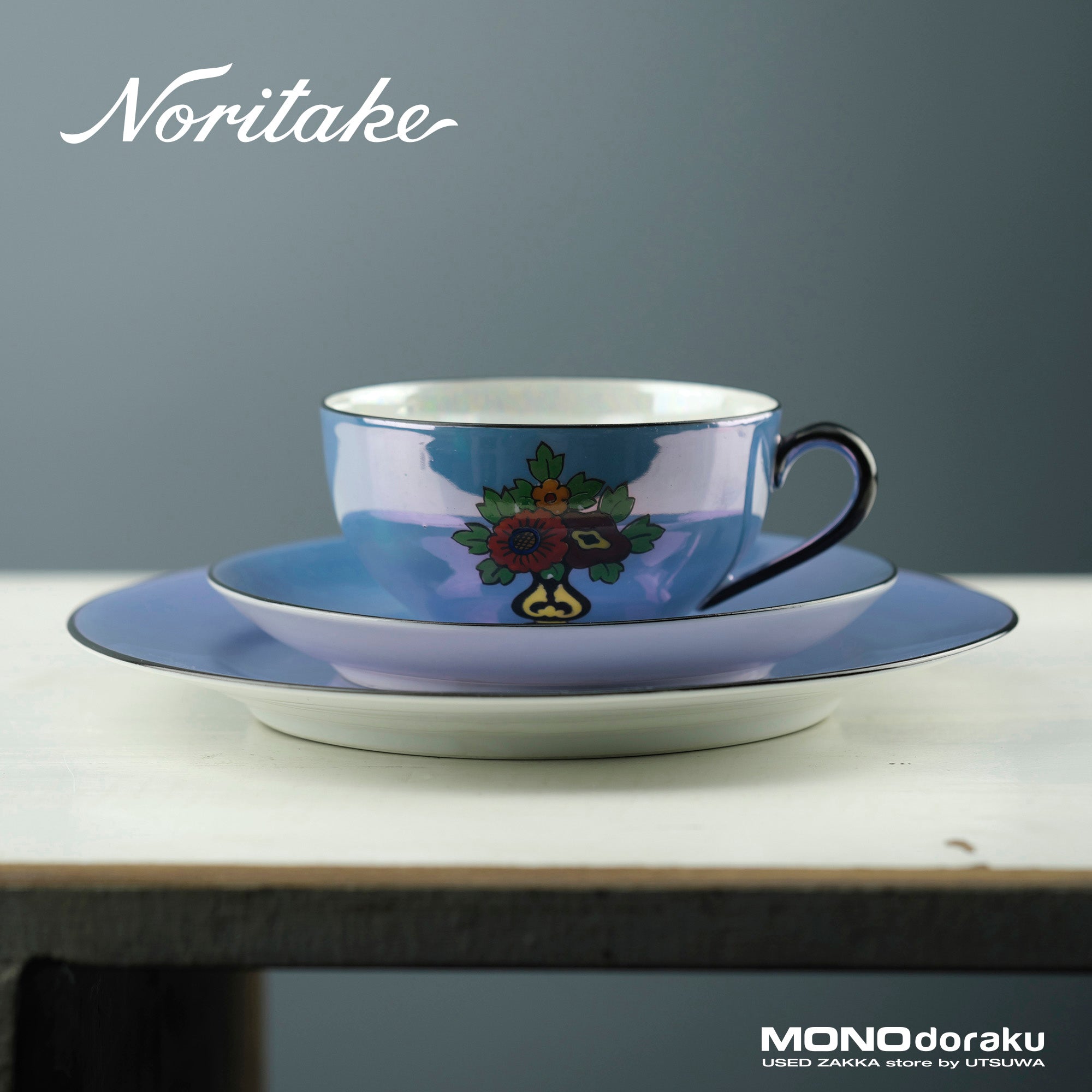 Old Noritake Art Deco Style Luster Trio Homecoming 1920s Antique Vintage