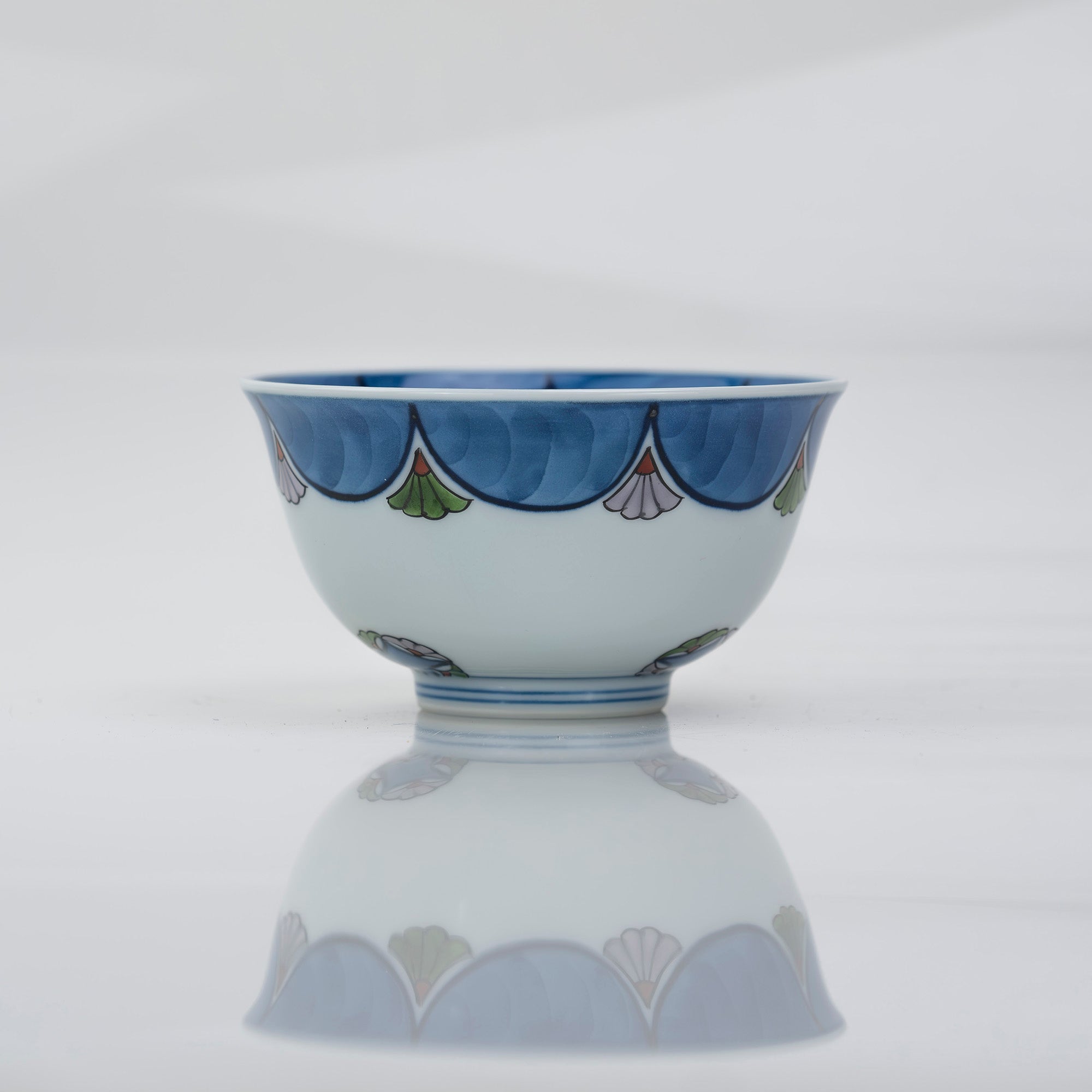 Gen'emon Kiln, Koremoku Kiln, Somenkin Hishi Karahana Tea Utensils, Teacups, Set of 5, Arita Ware, Comes with Box (2)