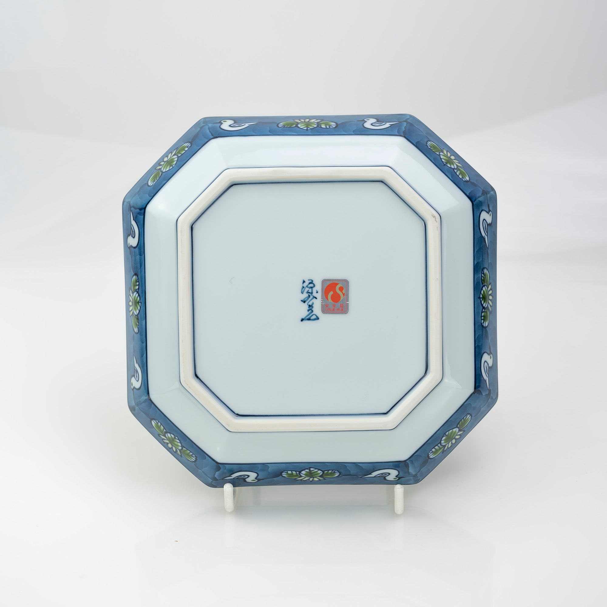 Gen'emon Kiln, Koremoku Kiln, Dye-nishiki Waterfowl Design, Square Plate, 18.5cm, Arita Ware
