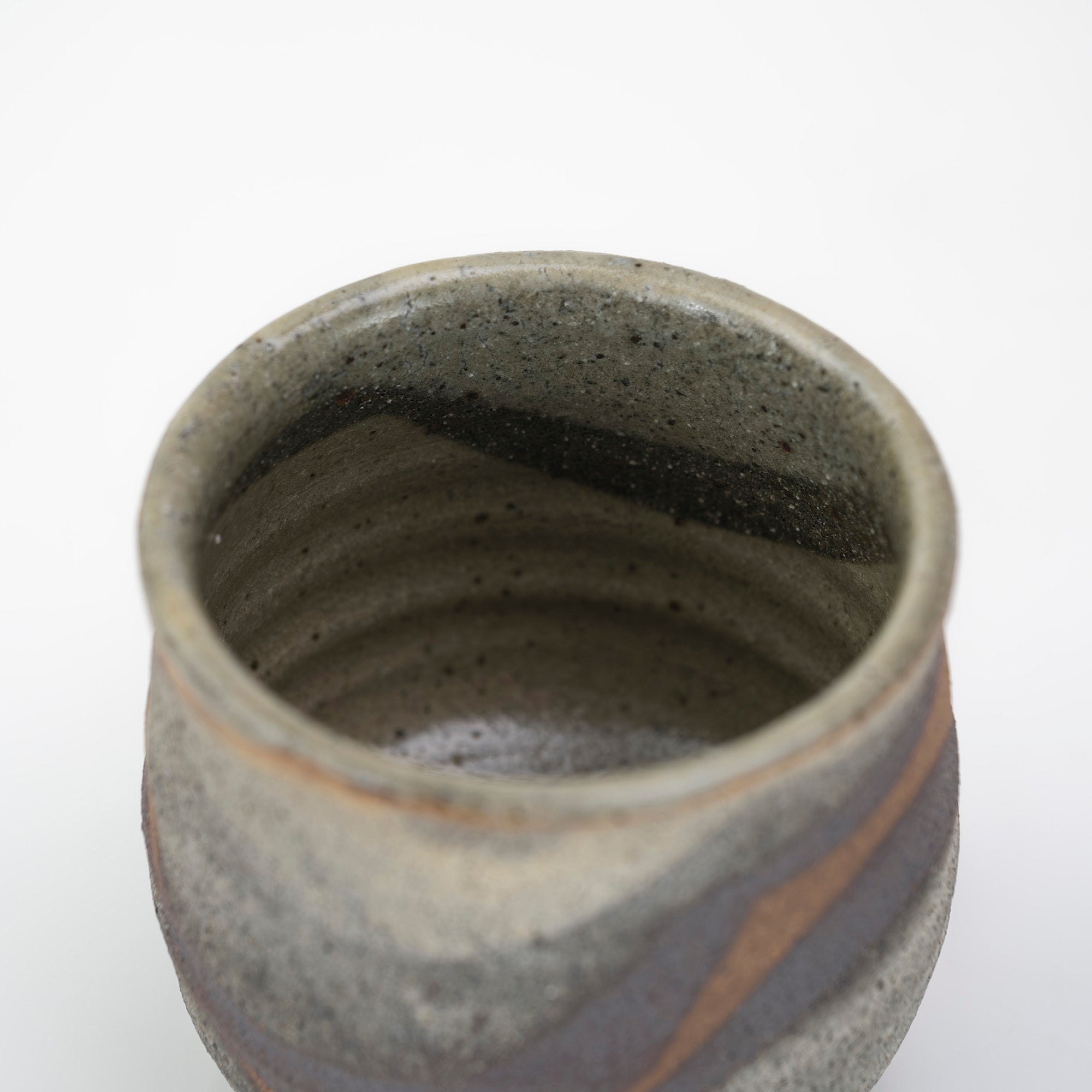 Omiyaji Michiko, cut-out pattern teacup, with box, female artist, Mashiko ware