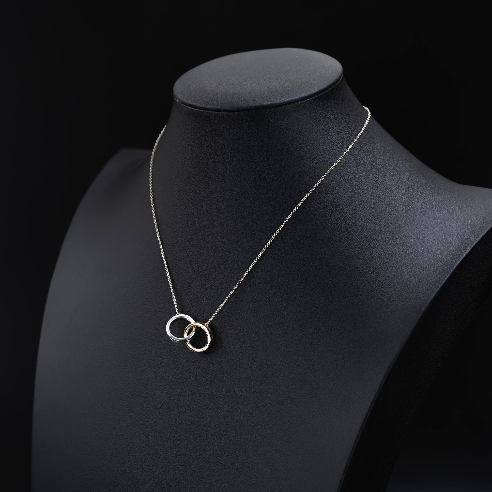 Tiffany & Co. 1837 Interlocking Circle Necklace, 925 Silver x Rubedo Metal
