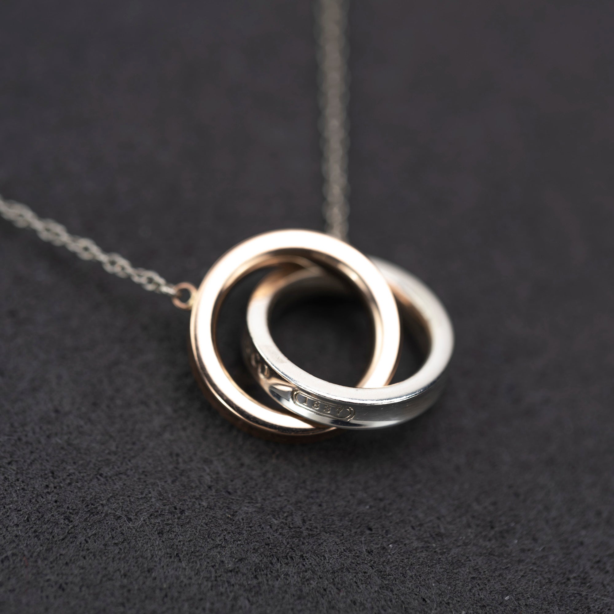 Tiffany & Co. 1837 Interlocking Circle Necklace, 925 Silver x Rubedo Metal