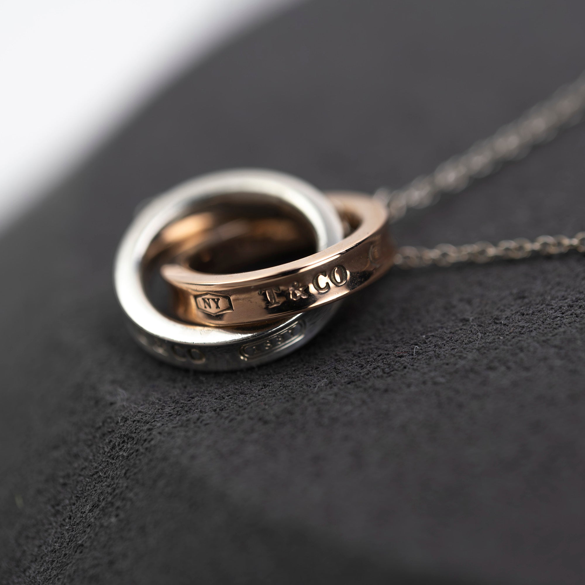 Tiffany & Co. 1837 Interlocking Circle Necklace, 925 Silver x Rubedo Metal