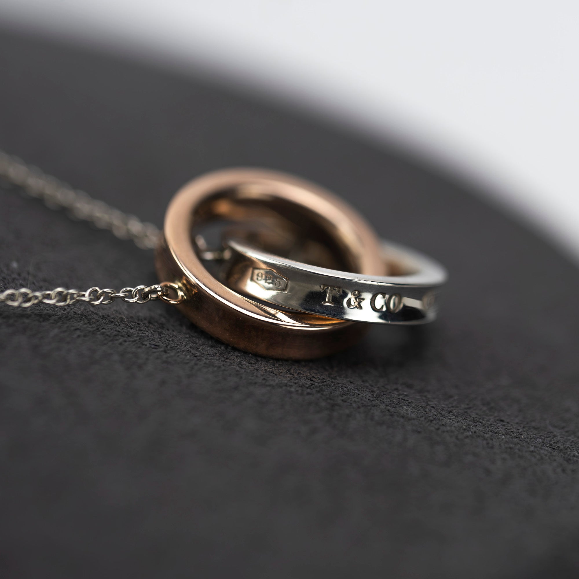 Tiffany & Co. 1837 Interlocking Circle Necklace, 925 Silver x Rubedo Metal
