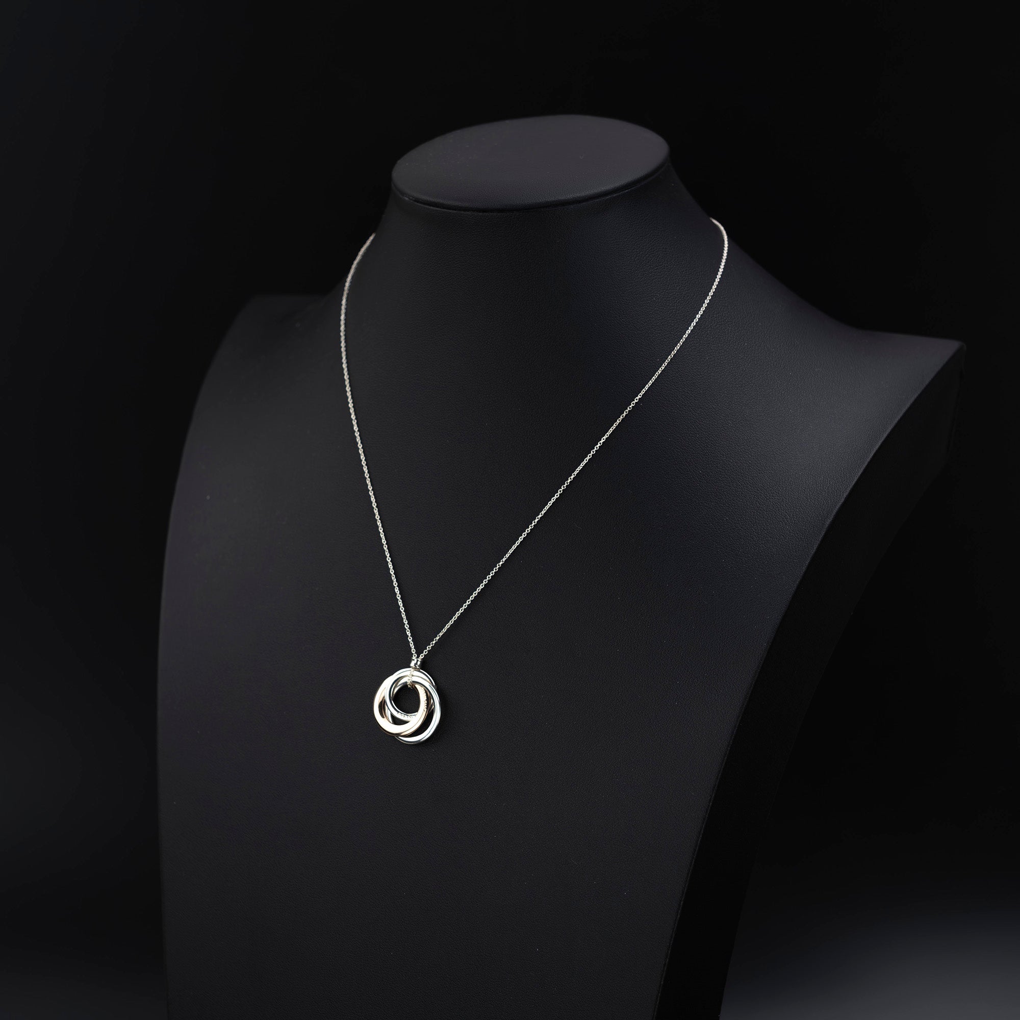 Tiffany & Co. Interlocking Triple Circle Necklace, 925 Silver x Rubedo Metal