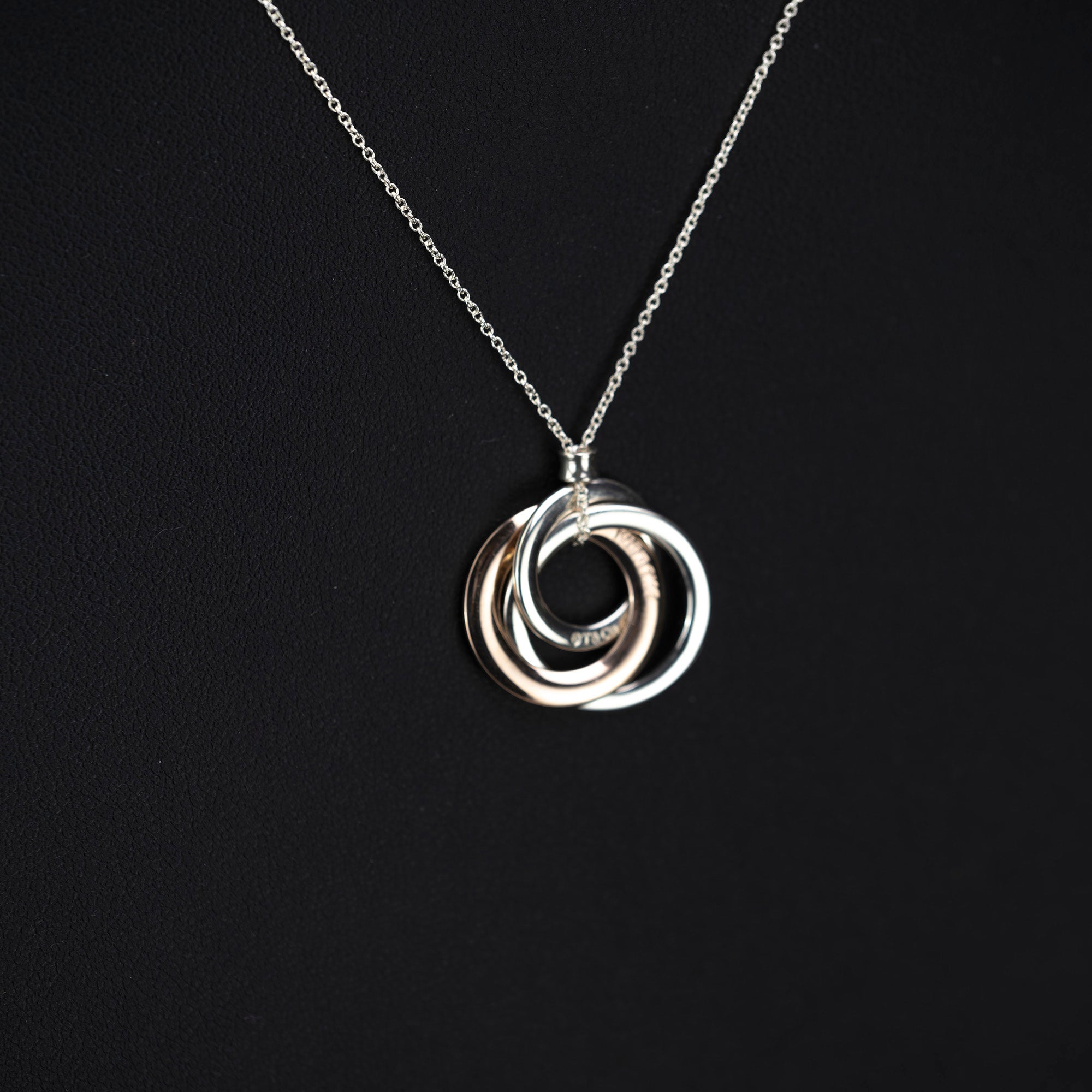 Tiffany & Co. Interlocking Triple Circle Necklace, 925 Silver x Rubedo Metal