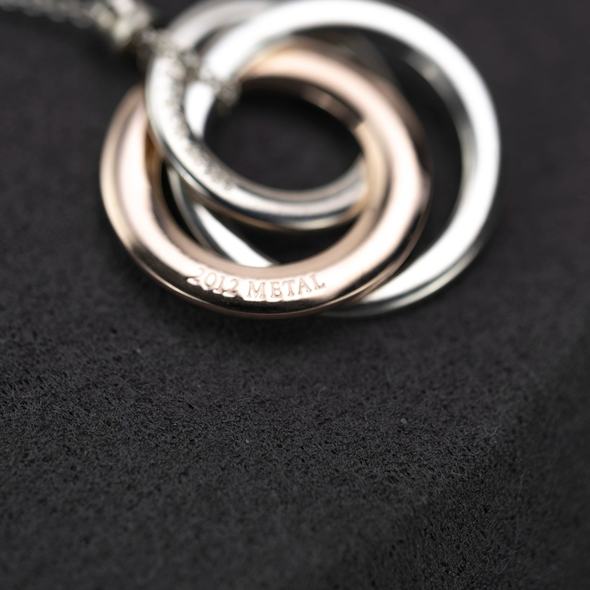 Tiffany & Co. Interlocking Triple Circle Necklace, 925 Silver x Rubedo Metal