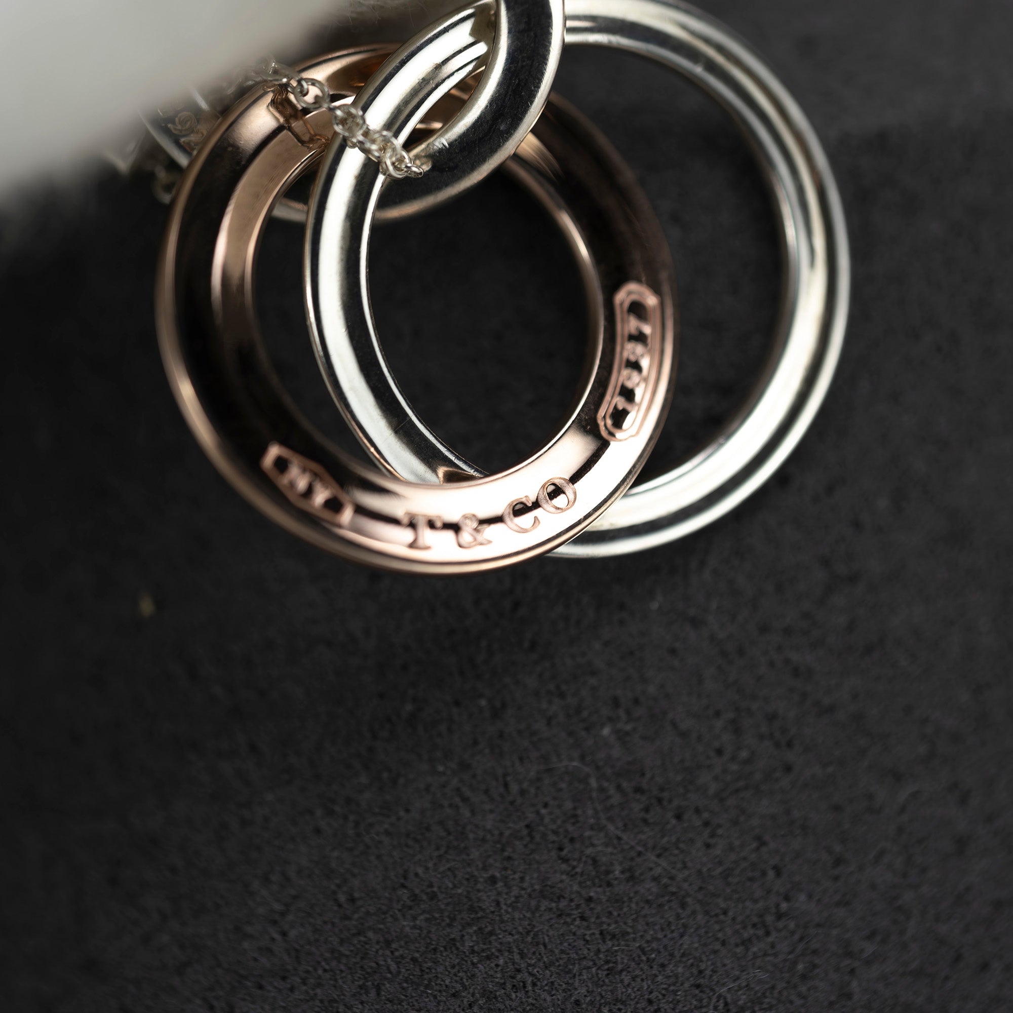 Tiffany & Co. Interlocking Triple Circle Necklace, 925 Silver x Rubedo Metal